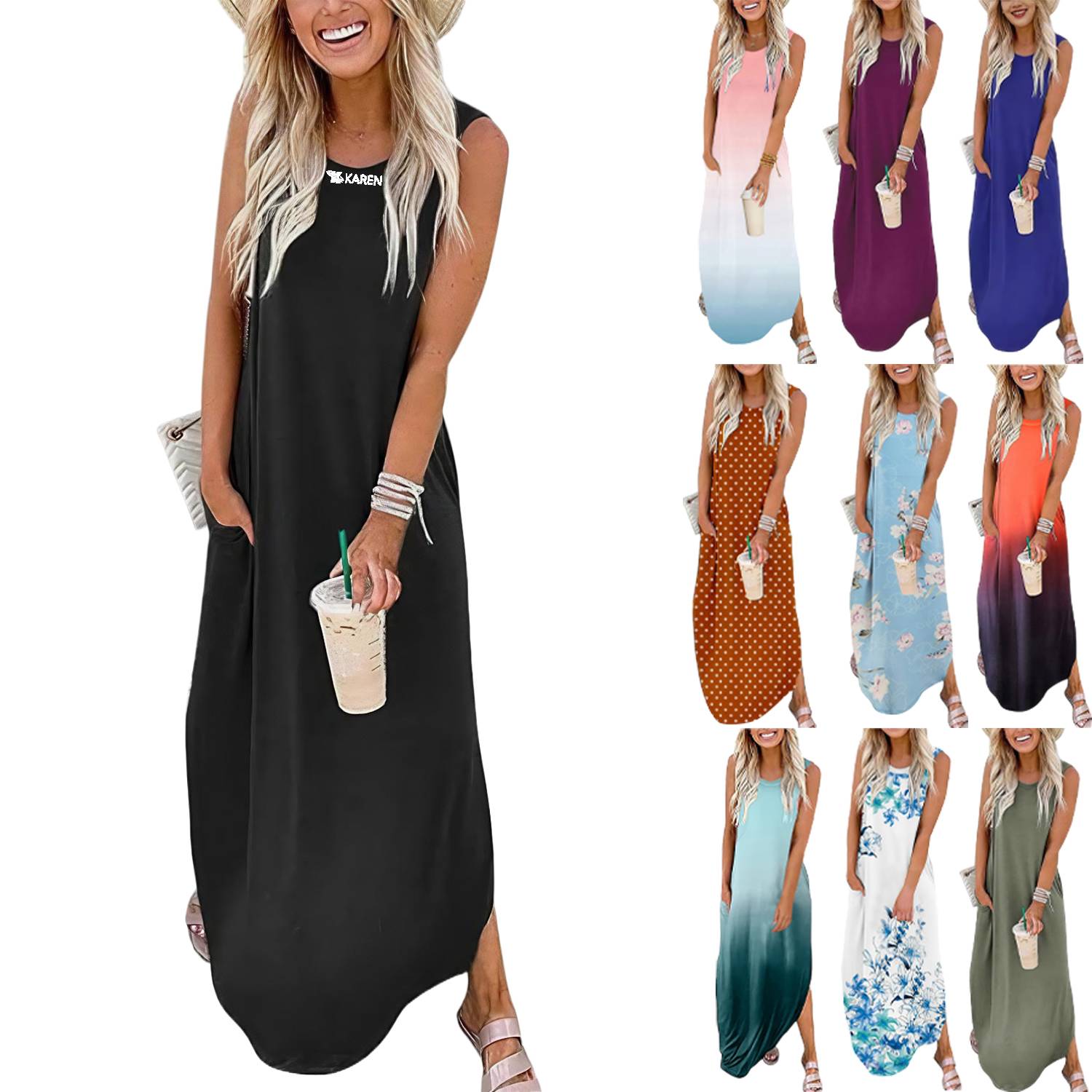 Women Summer Sleeveless Maxi Dress