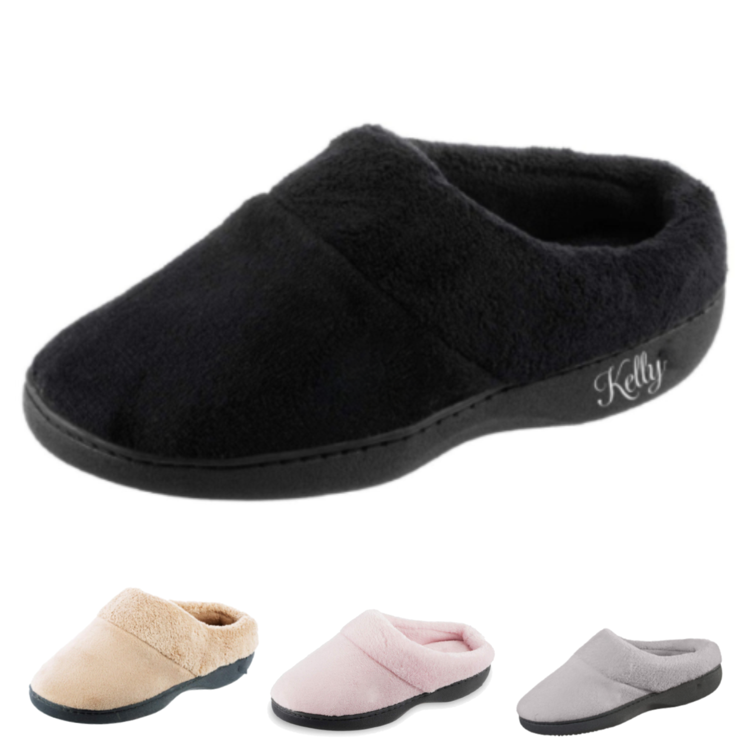 Unisex Non-Slip PVC Sole Plush Winter Slippers