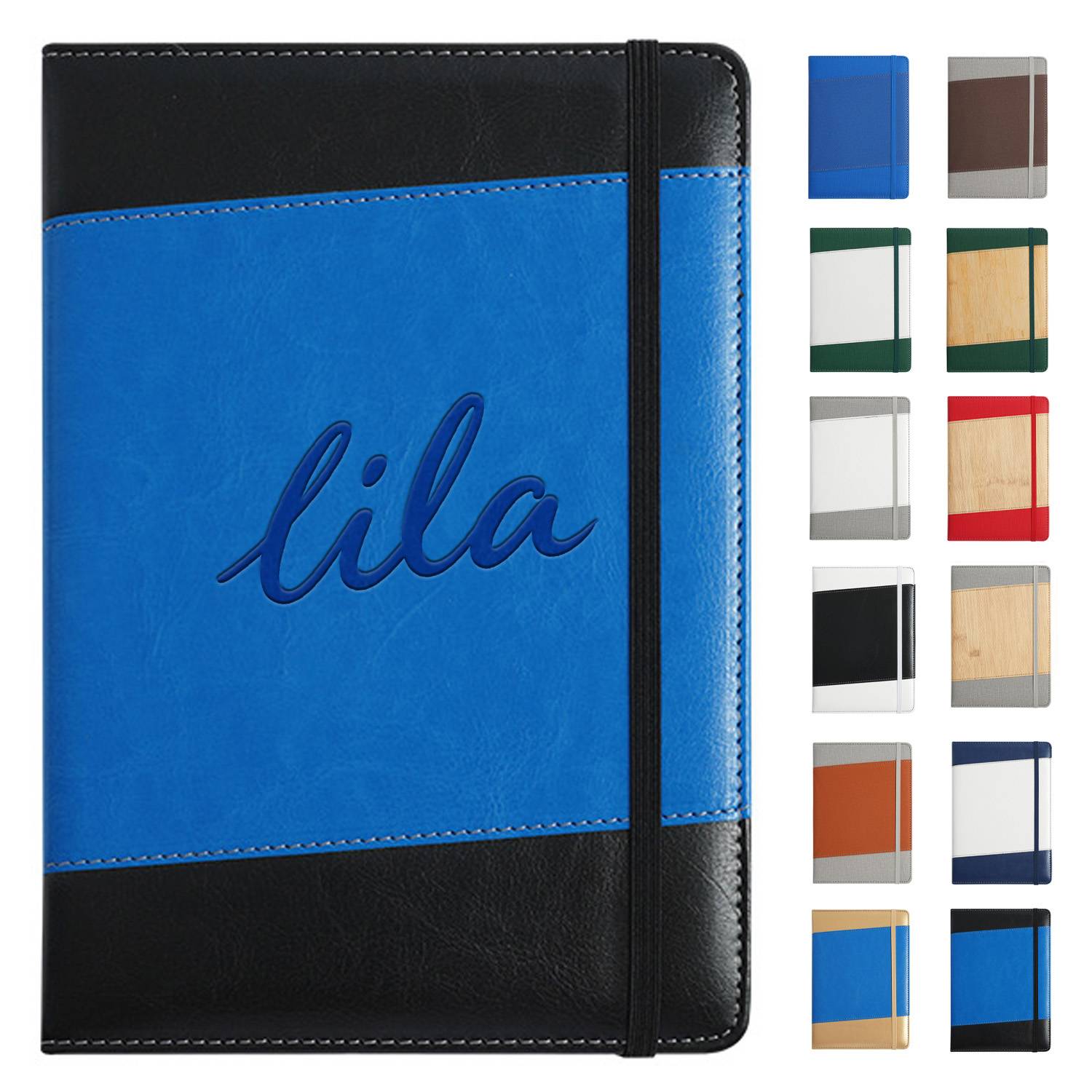 A5 PU Patchwork Business Notebook w/ Strap