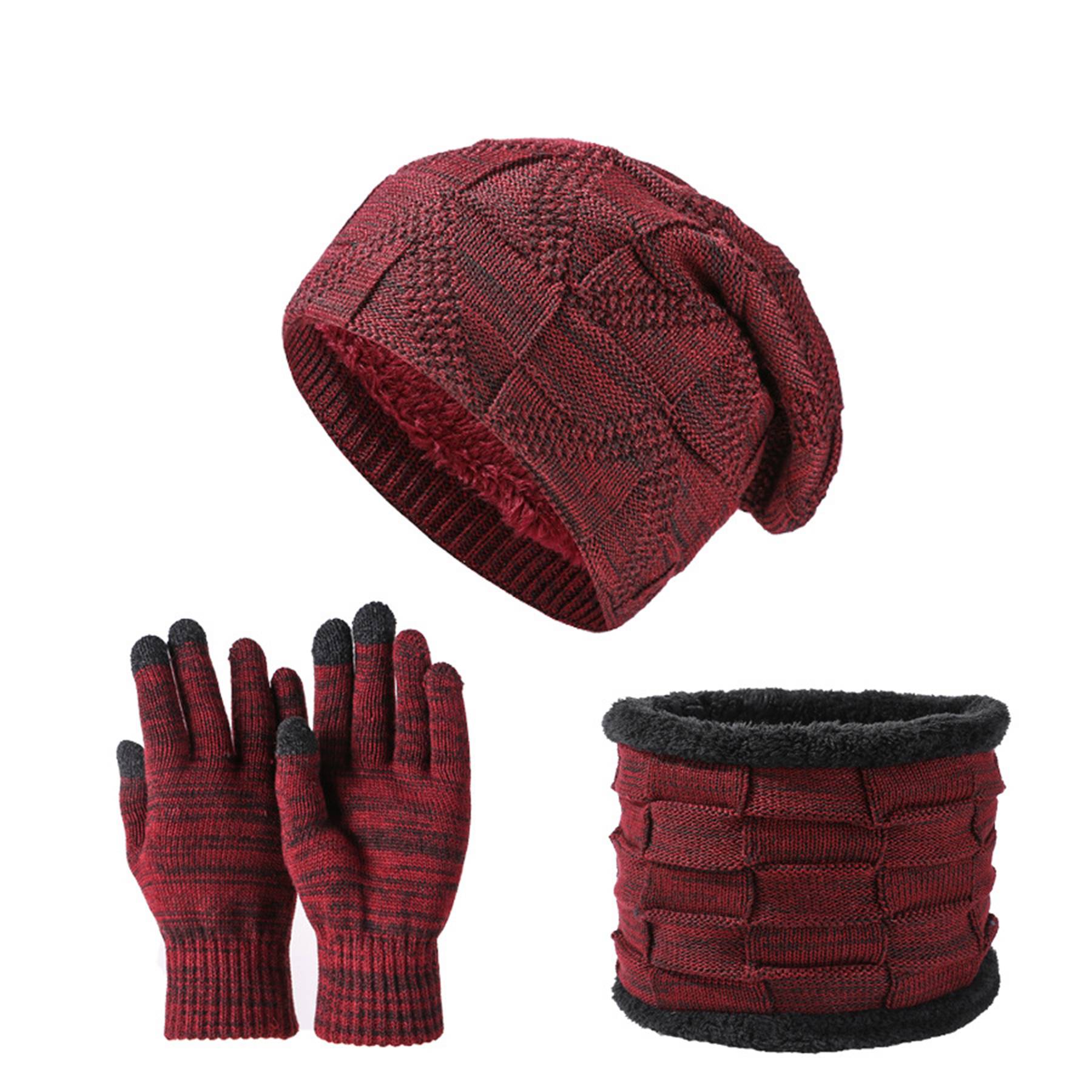 Winter Beanie Hat Scarf and Touch Screen Gloves Set - Image 5