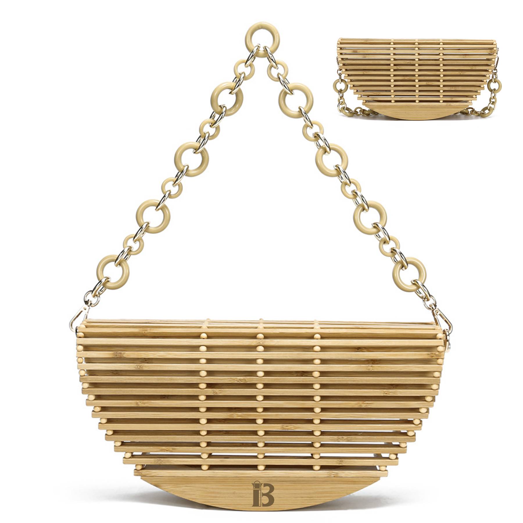 Wood Simple bamboo shoulder tote bag