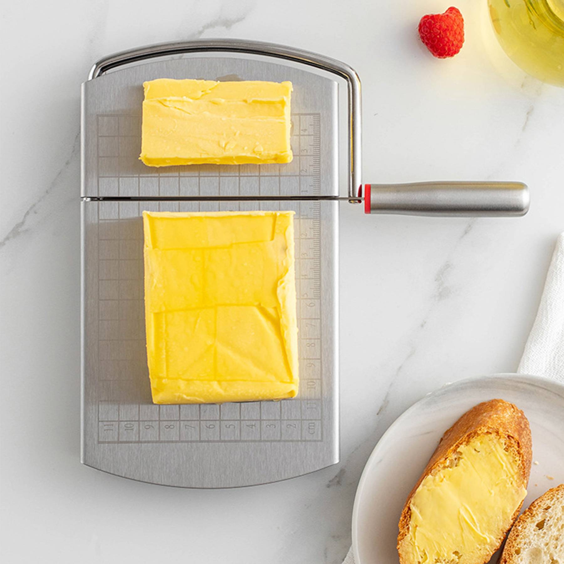 Stainless steel cheese slicer w/ scale - Image 5