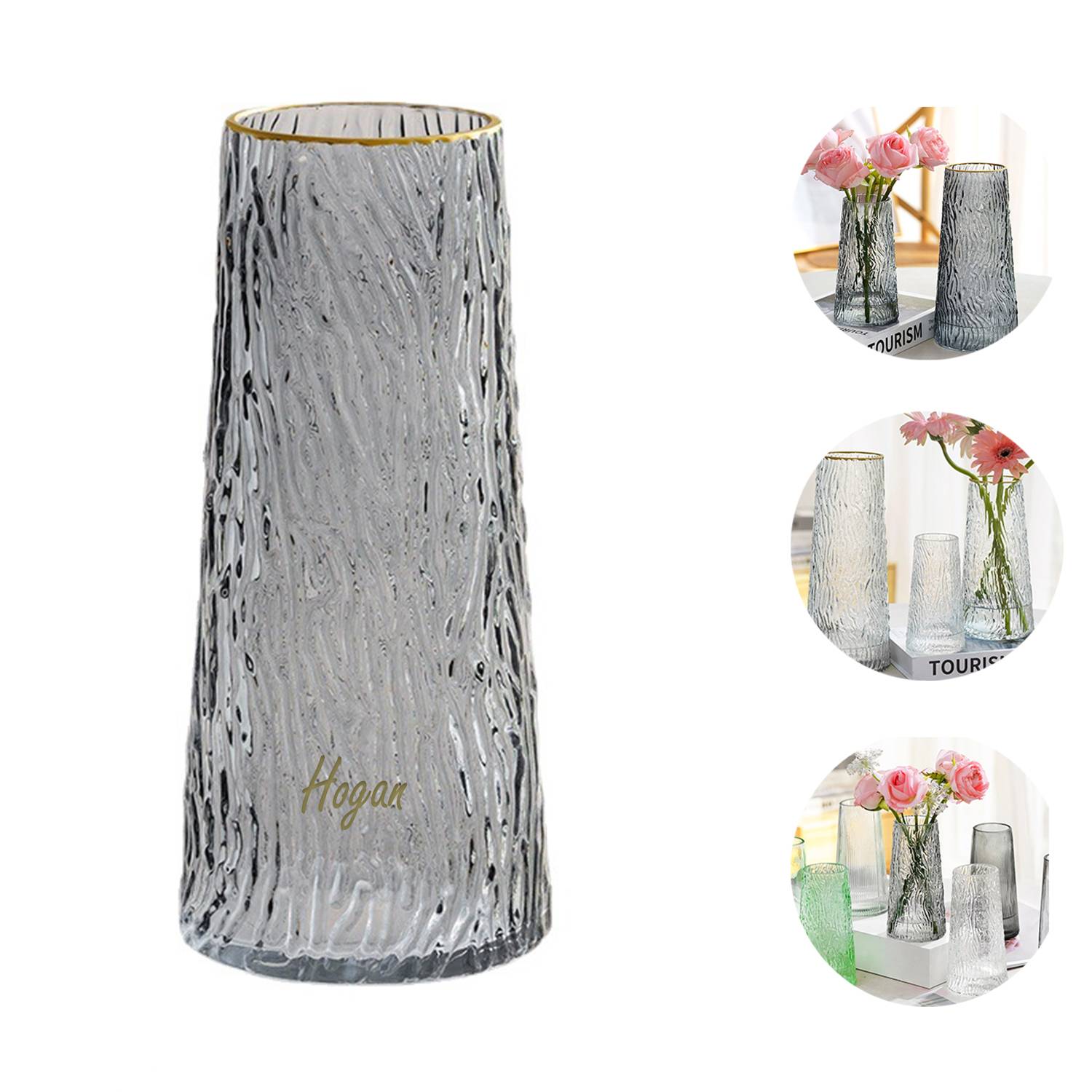 Embossed Glass Vase