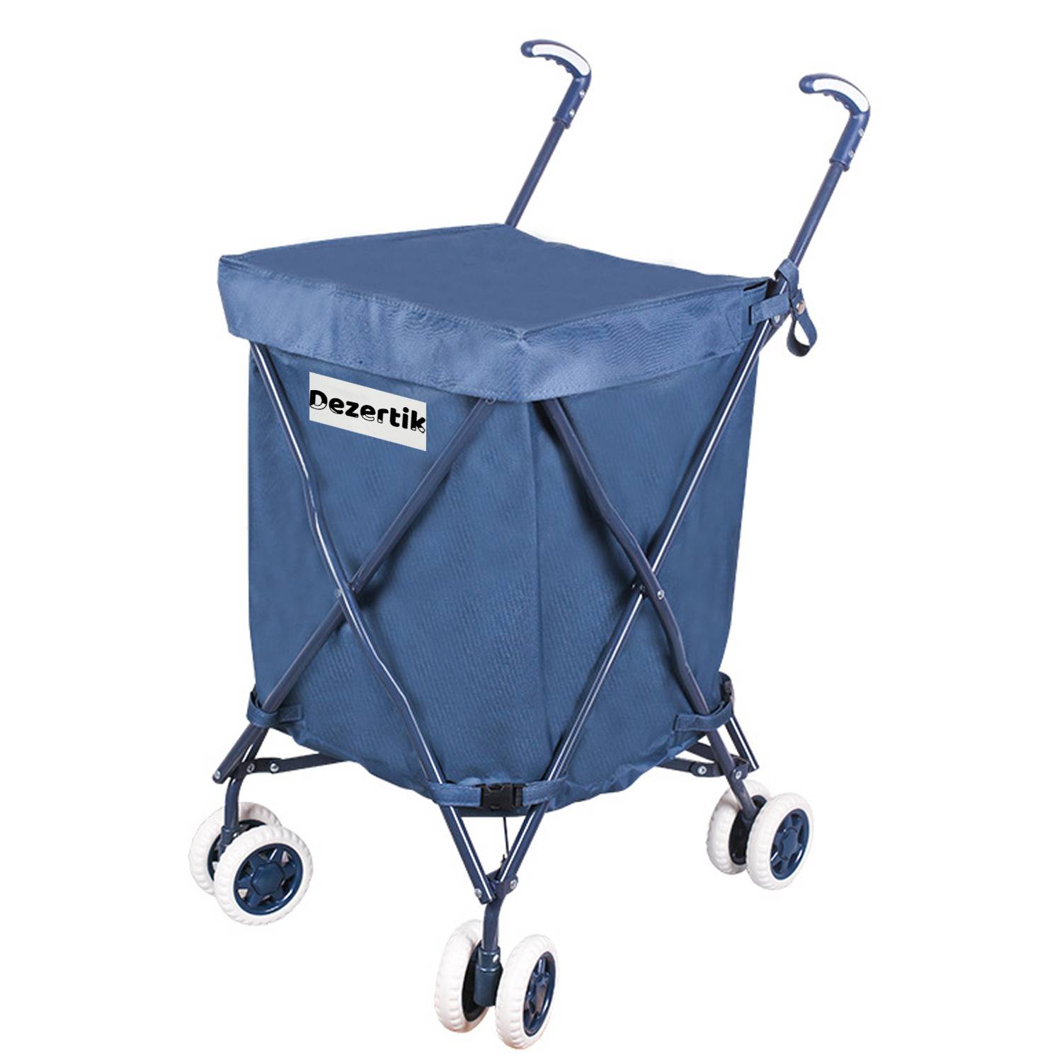 Folding Wheeled Shopping Cart w/ Removable Canvas Bag