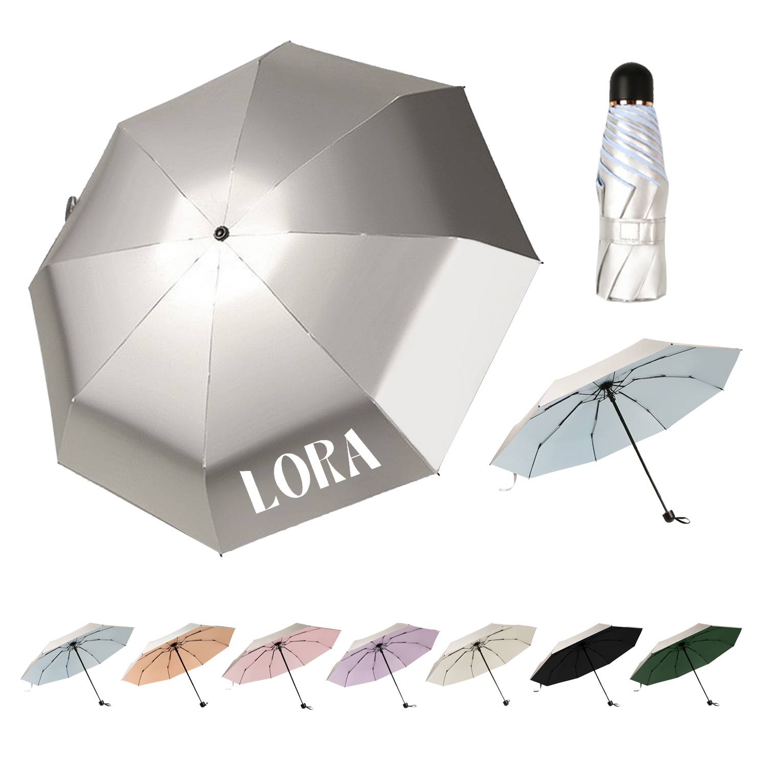 Mini Titanium Silver Coating Sunscreen Umbrella