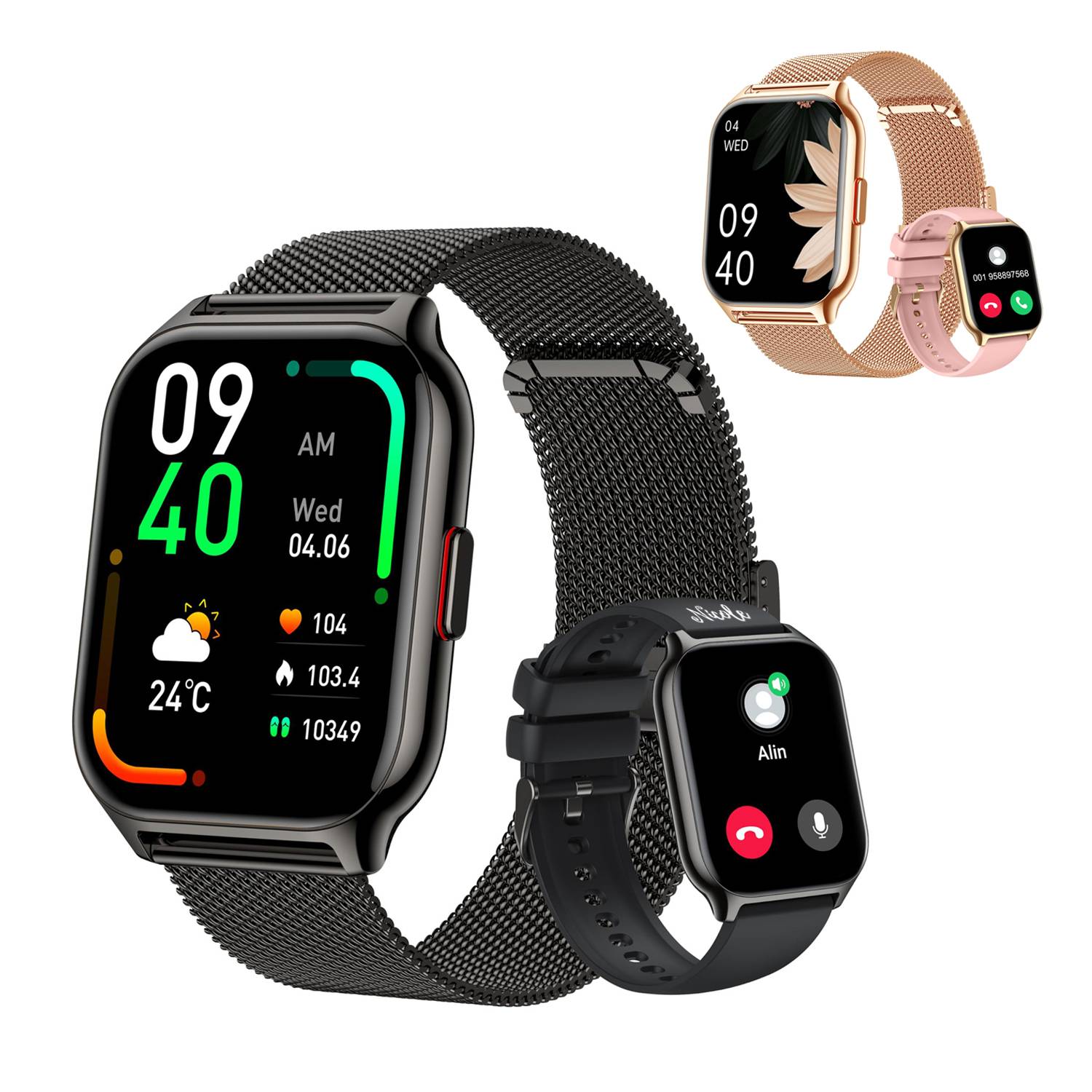 HD Screen Heart Rate Tracker Waterproof Sport Smartwatch