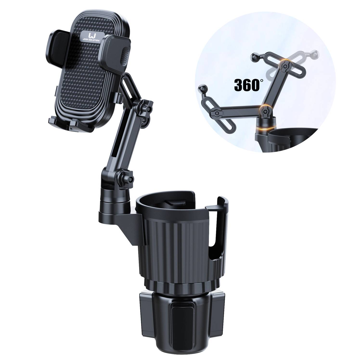 2-in-1 Car Cup Holder Phone Mount