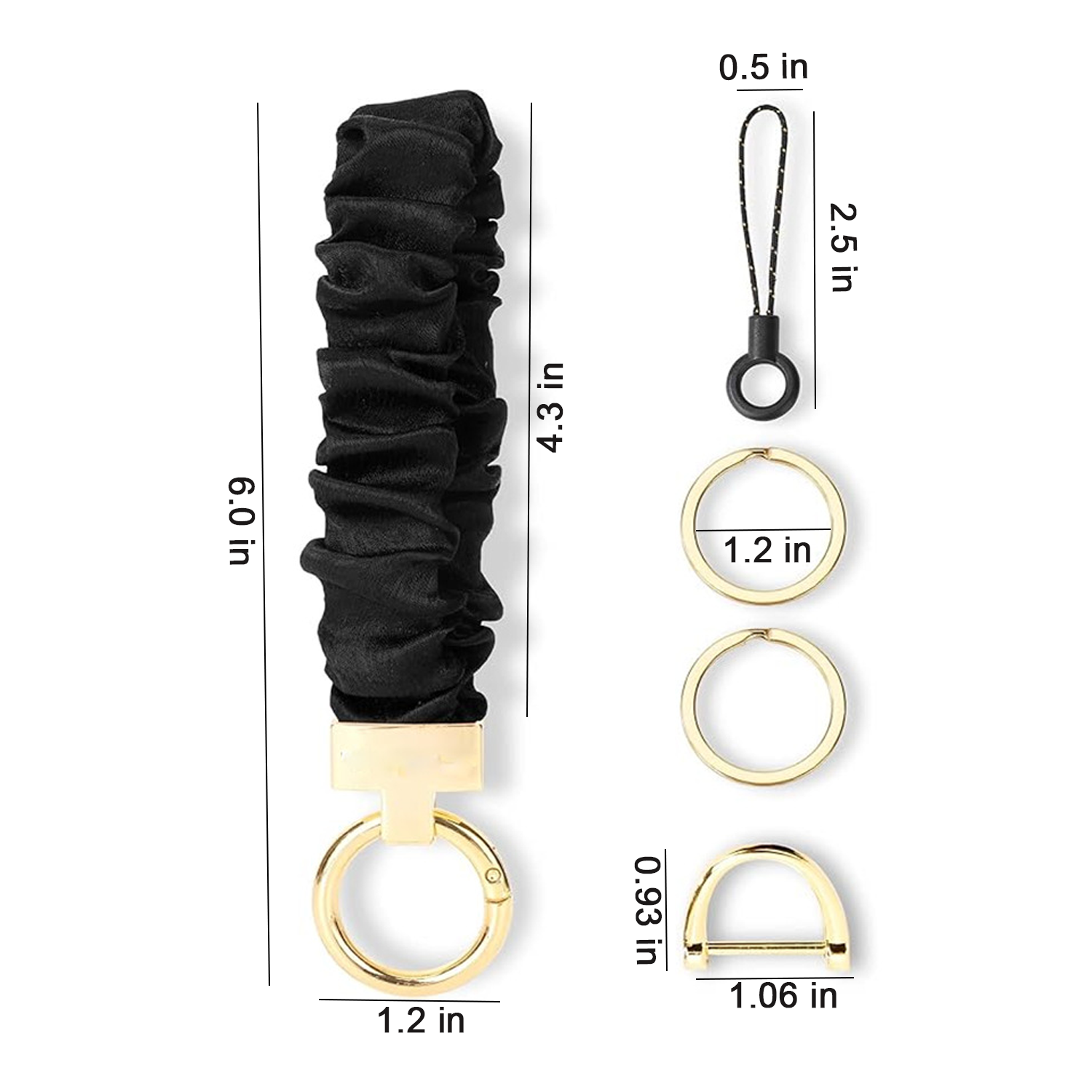 Stretchy Scrunchie Wristlet Keychain - Image 3