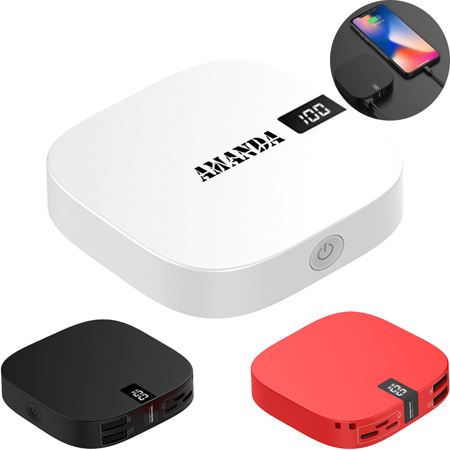 10000mAh LED Digital Mini Portable Power Bank