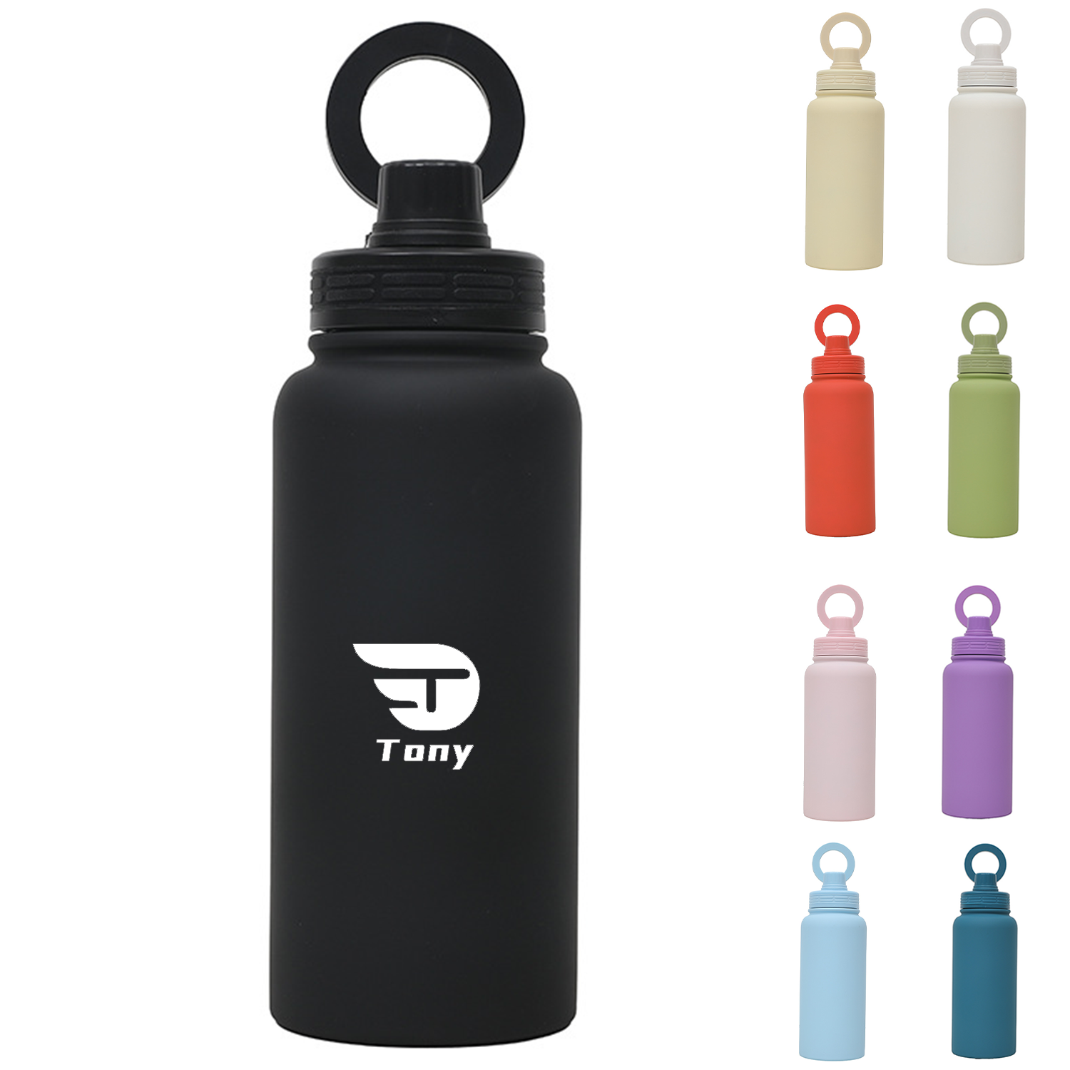 34Oz Insulated Stainless Steel Water Bottle w/ Phone Holder