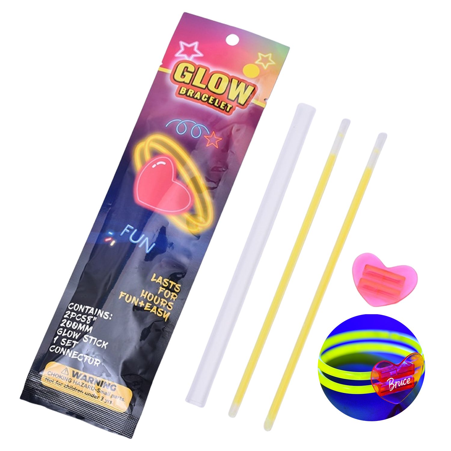 Concert Glow Stick Heart Bracelet