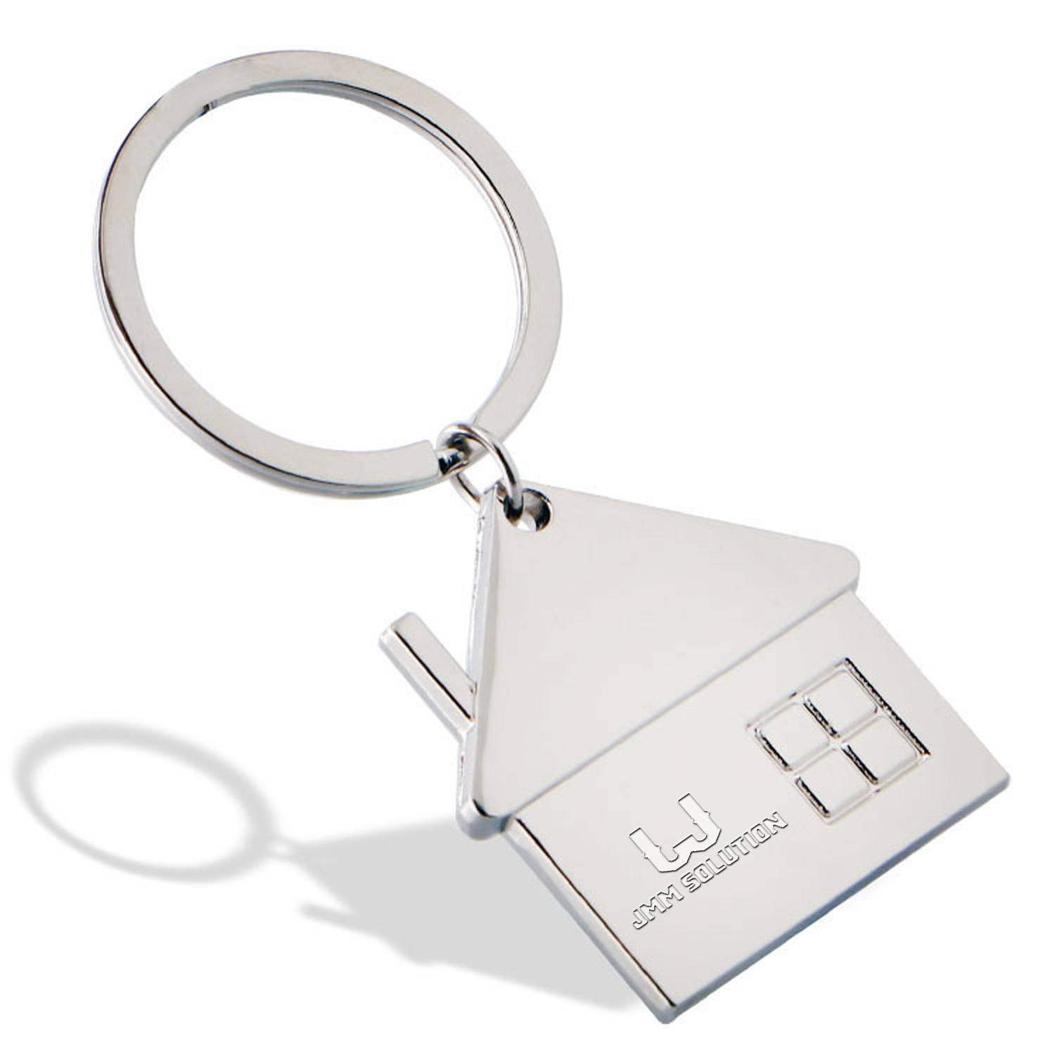 House Shape Metal Keychain