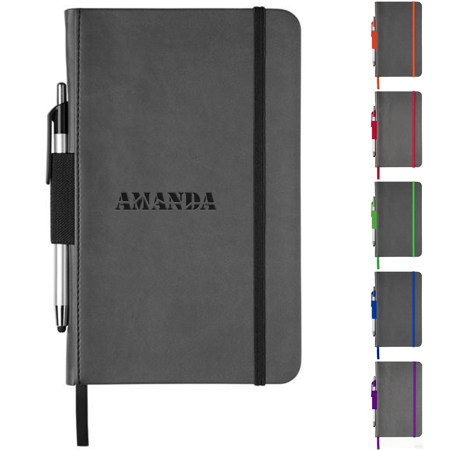 A5 PU Leather Business Notebook w/ Pen Holder
