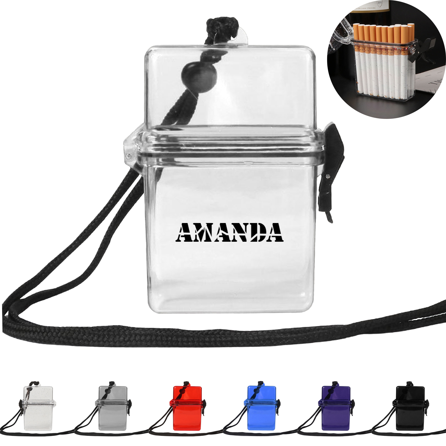 Plastic Waterproof Cigarette Lanyard Box