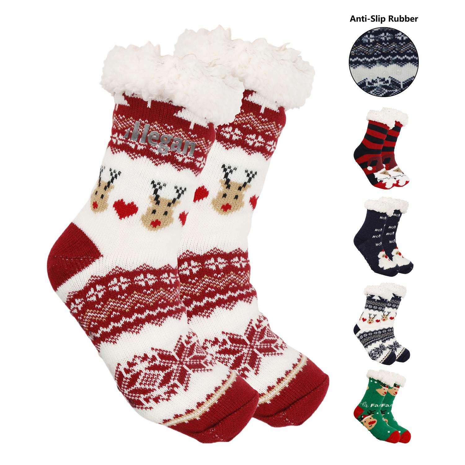 Womens Winter Slipper Socks with Gripper