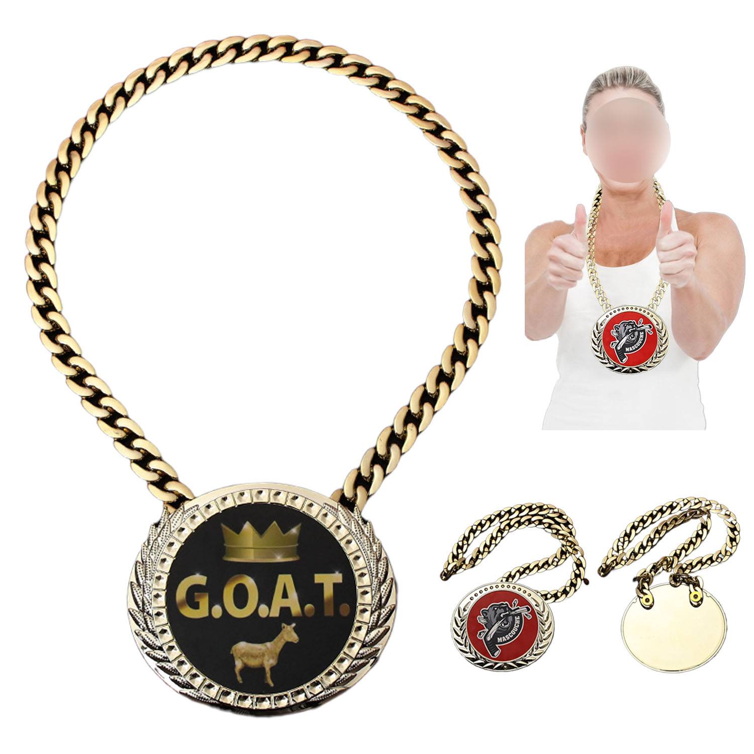 Custom Rounded Plastic Medal Necklace