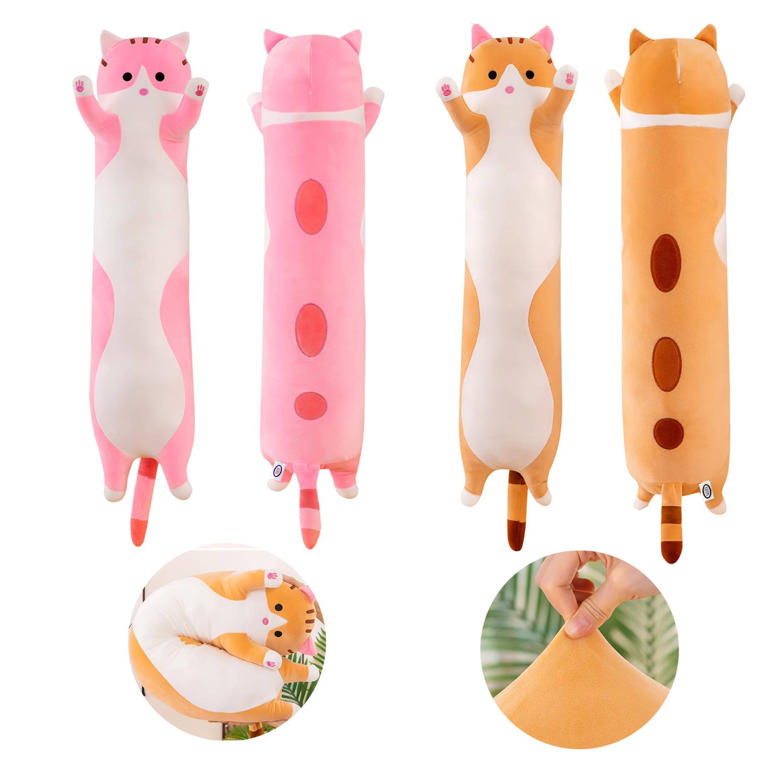 Cute Cartoon Cat Soft Long Body Pillow
