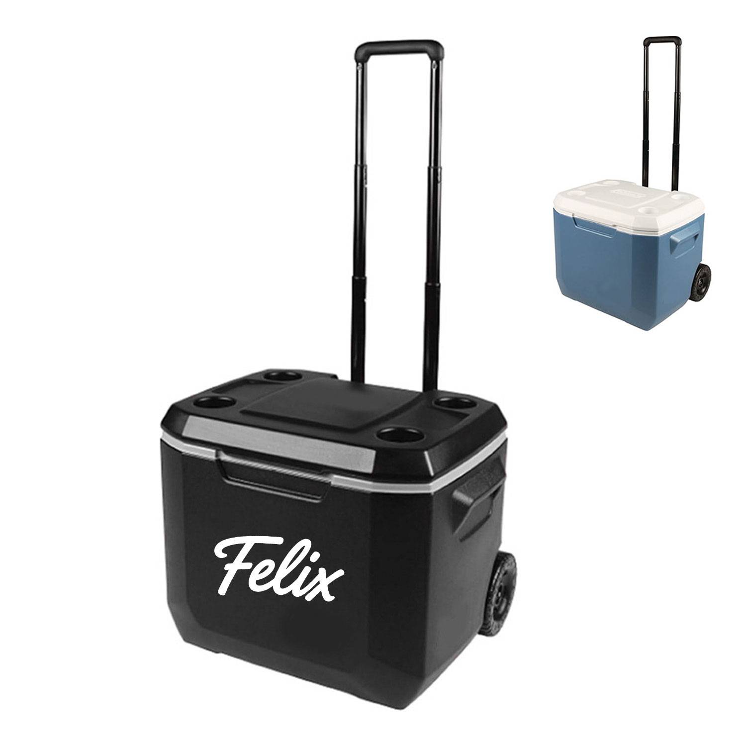 50L Rolling Cooler Box -Insulated Portable Chest for Camping