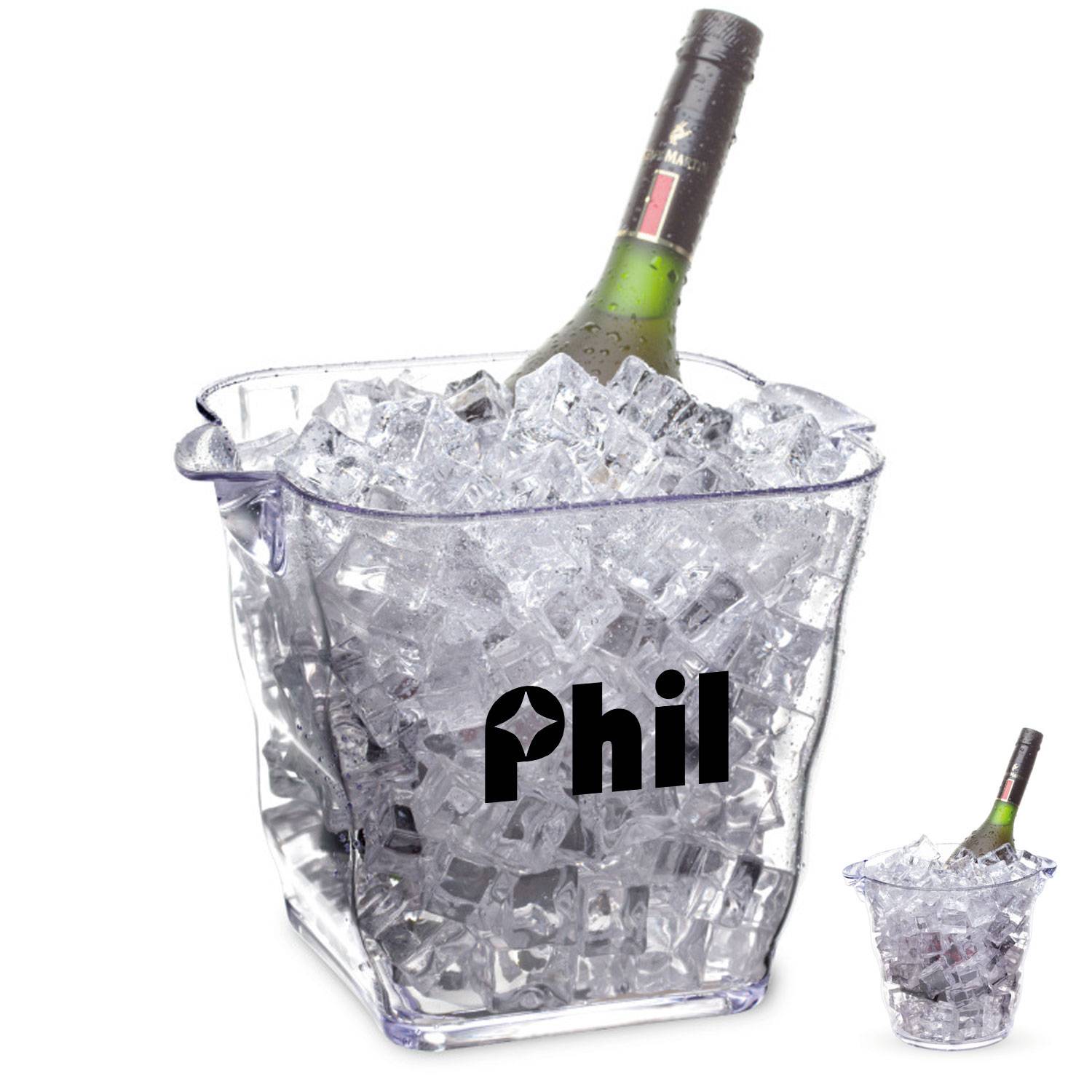 Double-Handle Wine/Champagne Cooler PS Plastic Ice Bucket