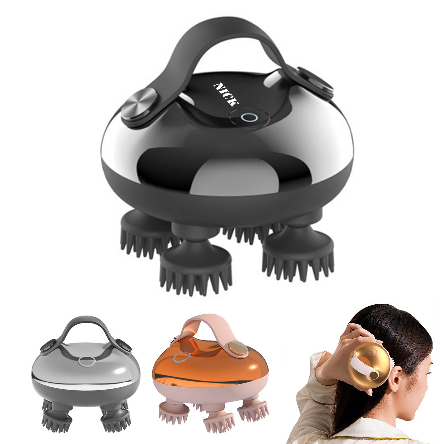 Silicone Electric Scalp Head Decompression Massager