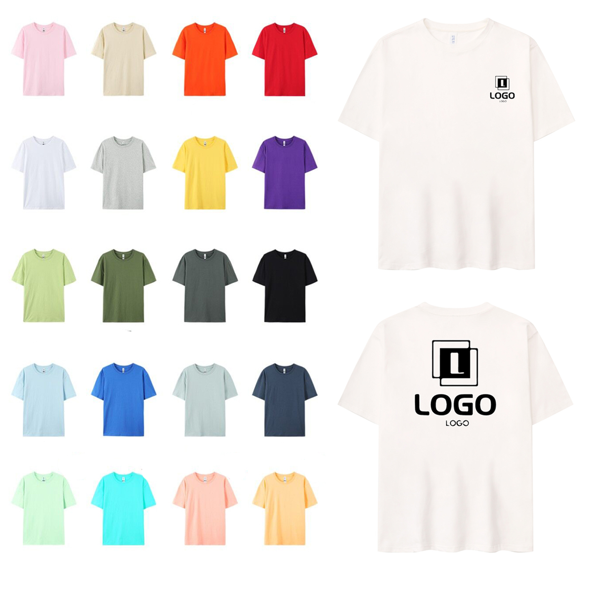 Crew neck 5.3oz 180GSM 100% Cotton T-shirts