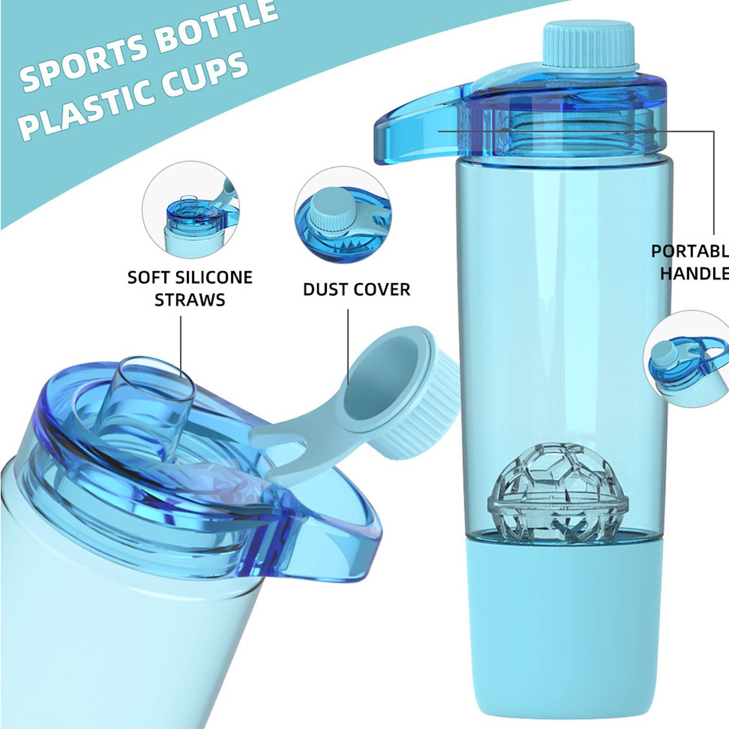 22oz Sports Shaker Bottle - Image 3