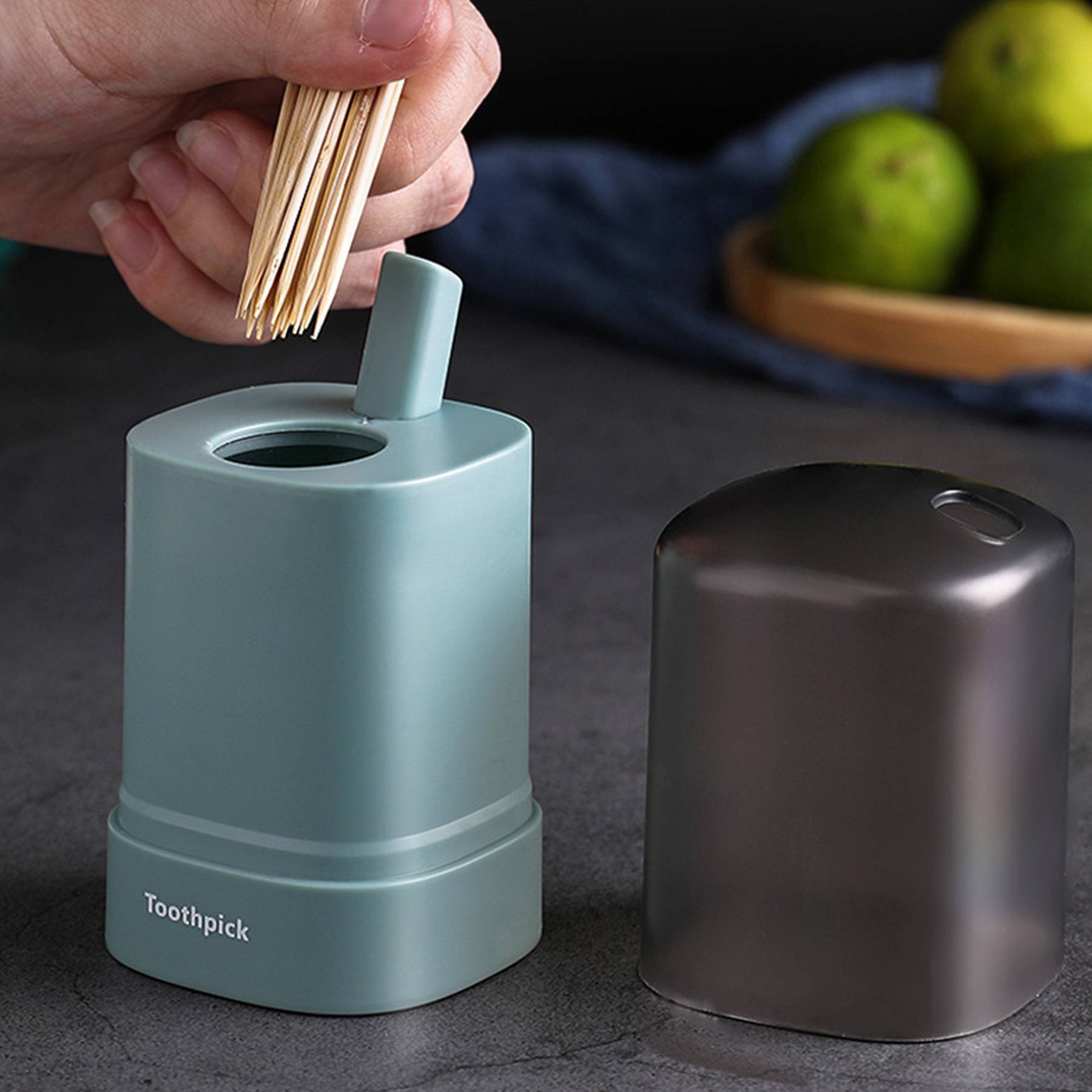 Press Type Plastic Toothpick Jar - Image 3