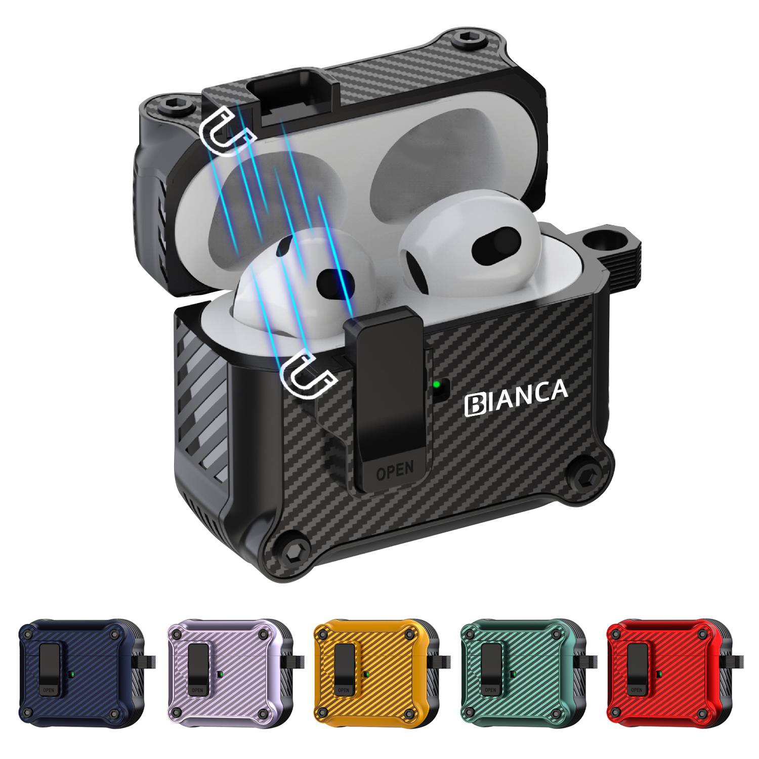 Shockproof Protective Case With Secure Lock For AirPods Pro