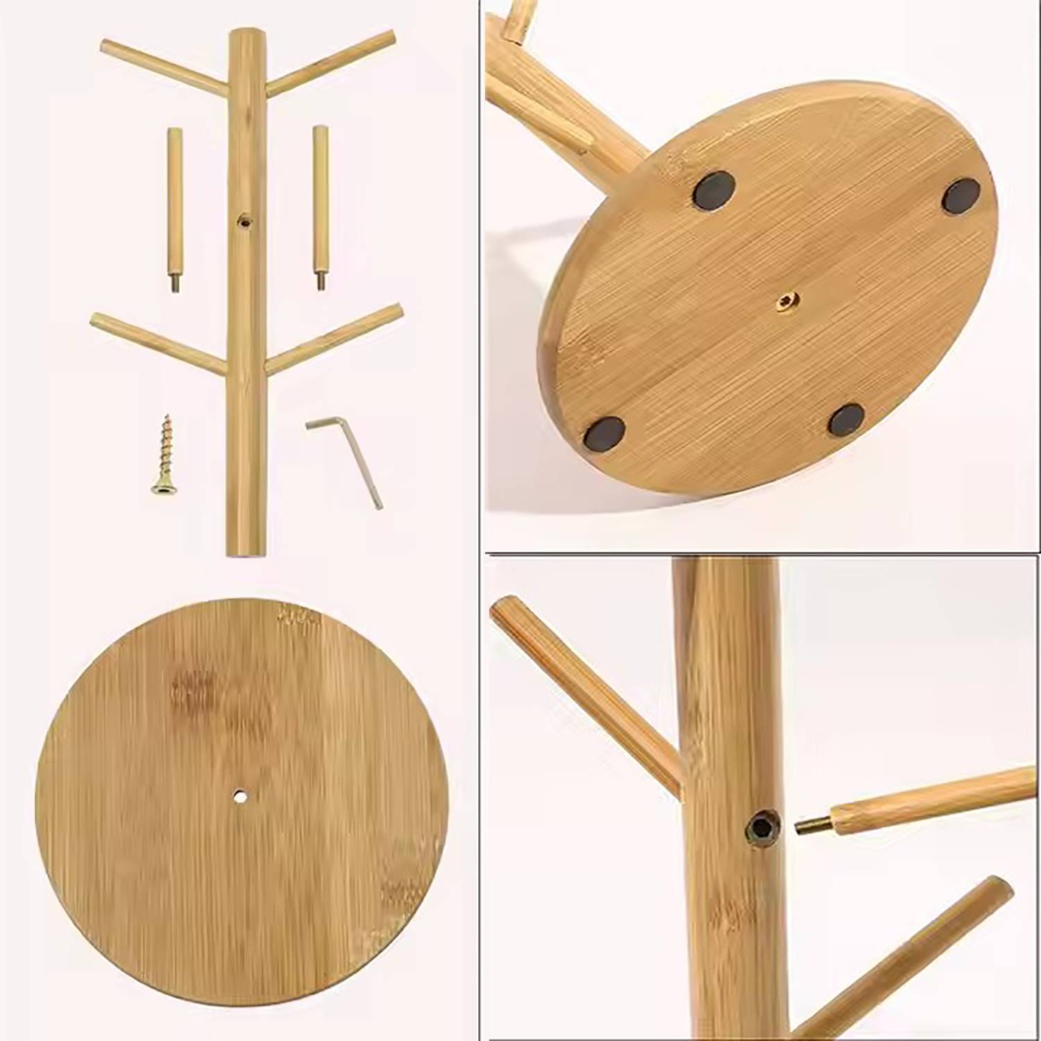 Wooden Tree Mug Holder w/ 6 Hooks - Image 8