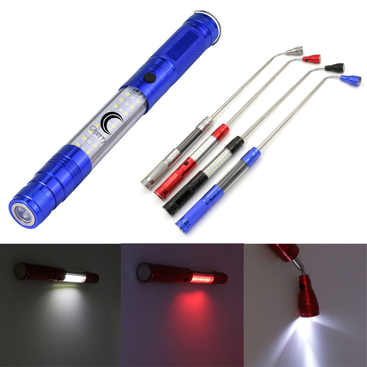 Telescopic Magnetic Cob Led Flashlight