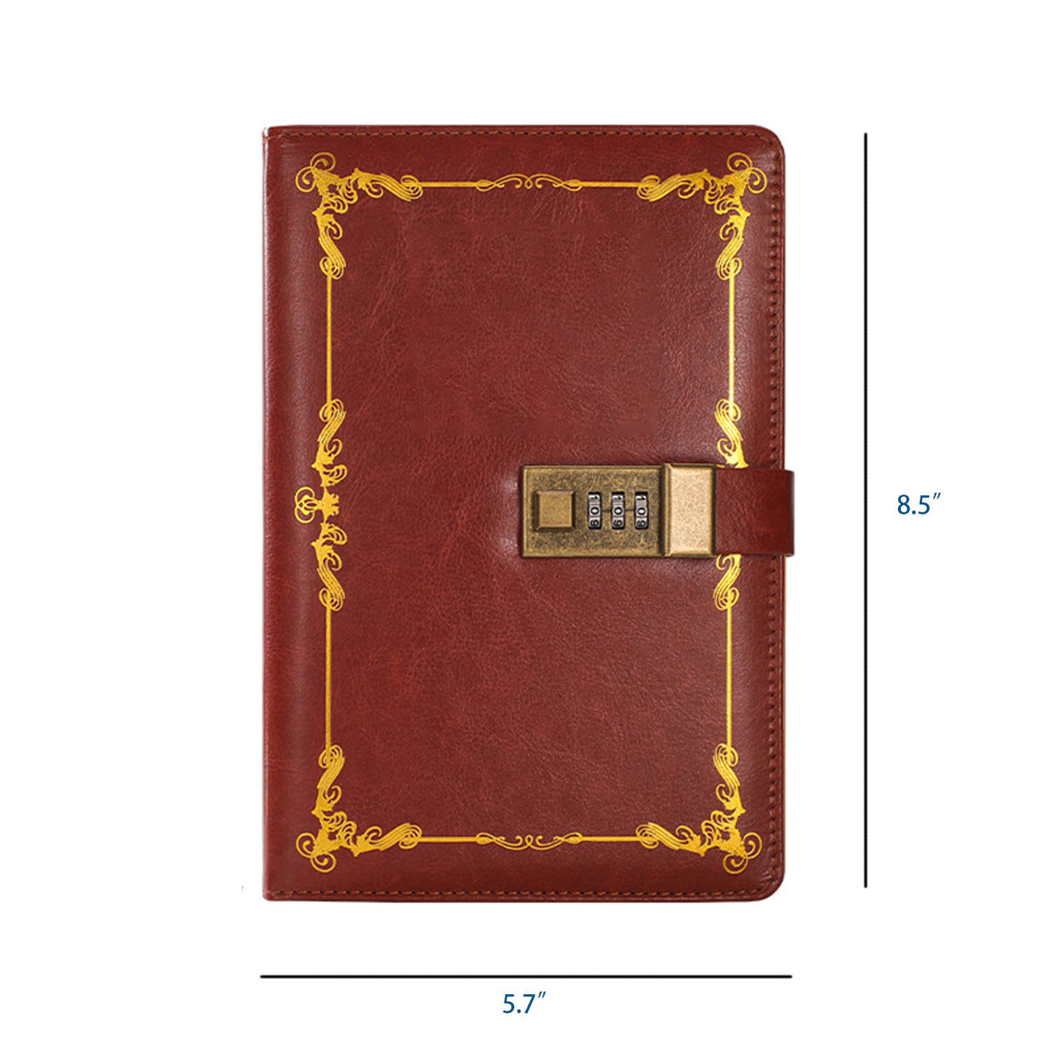 A5 Retro PU Leather Combination Lock Notebooks - Image 5