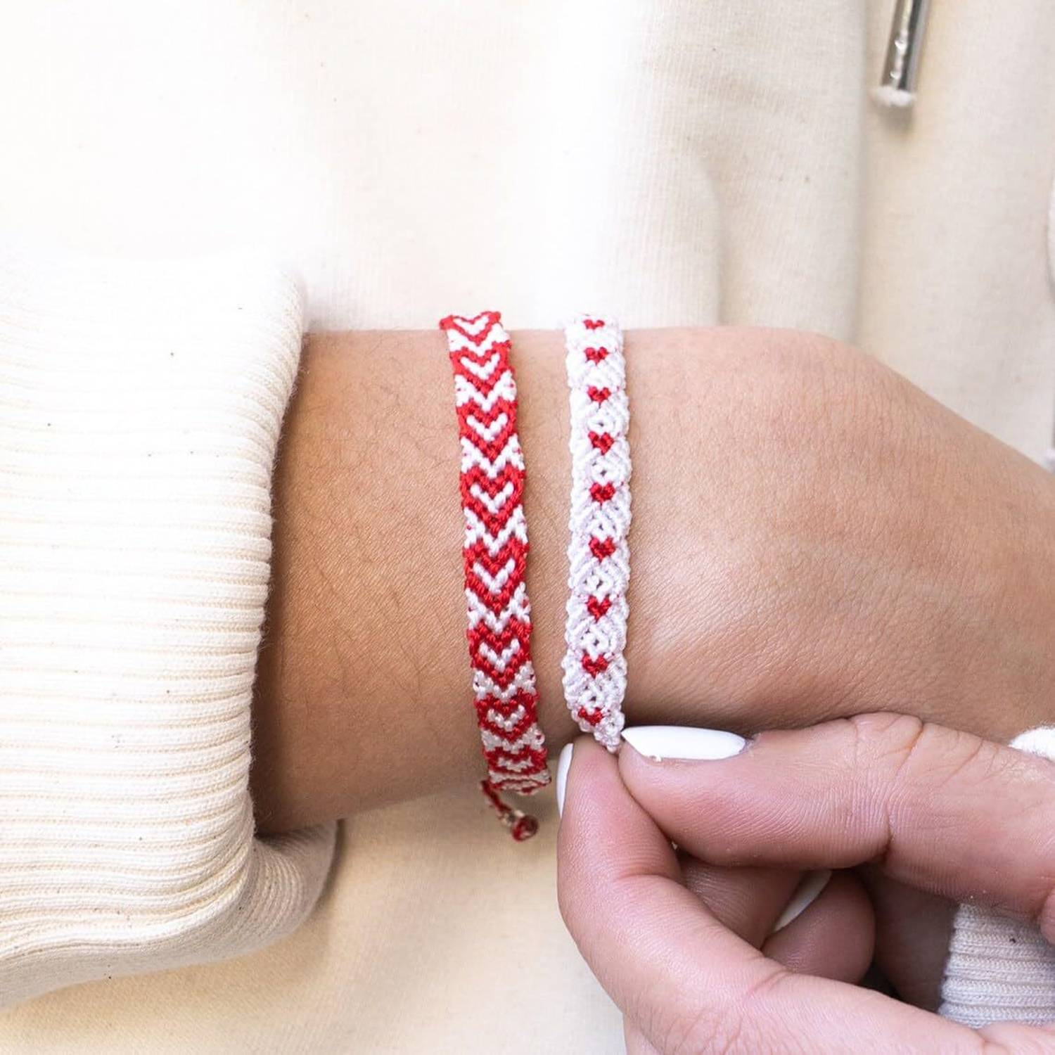 Handmade Woven Heart Friendship Bracelet - Image 4
