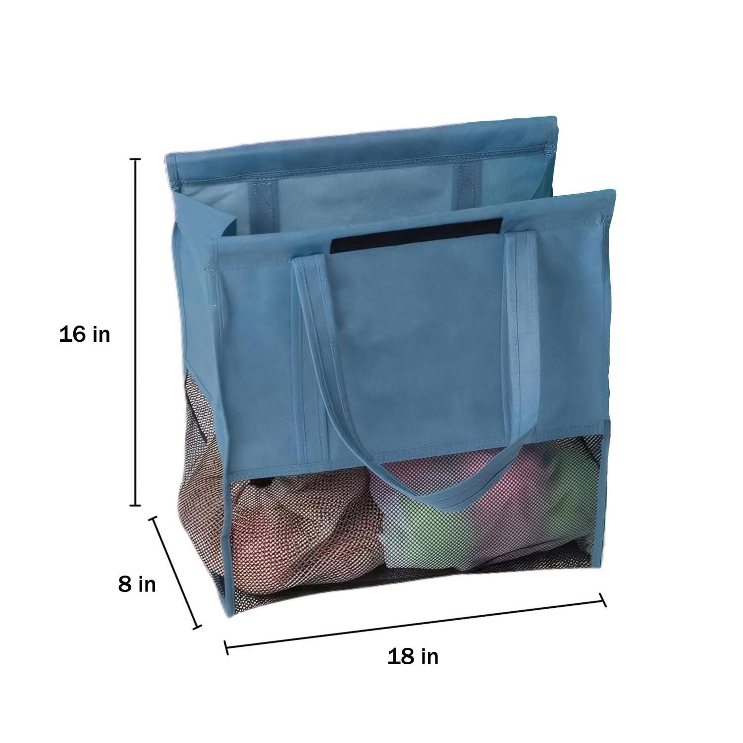 4 Pack Reusable Non-Woven Grocery Shopping Bags - Image 6