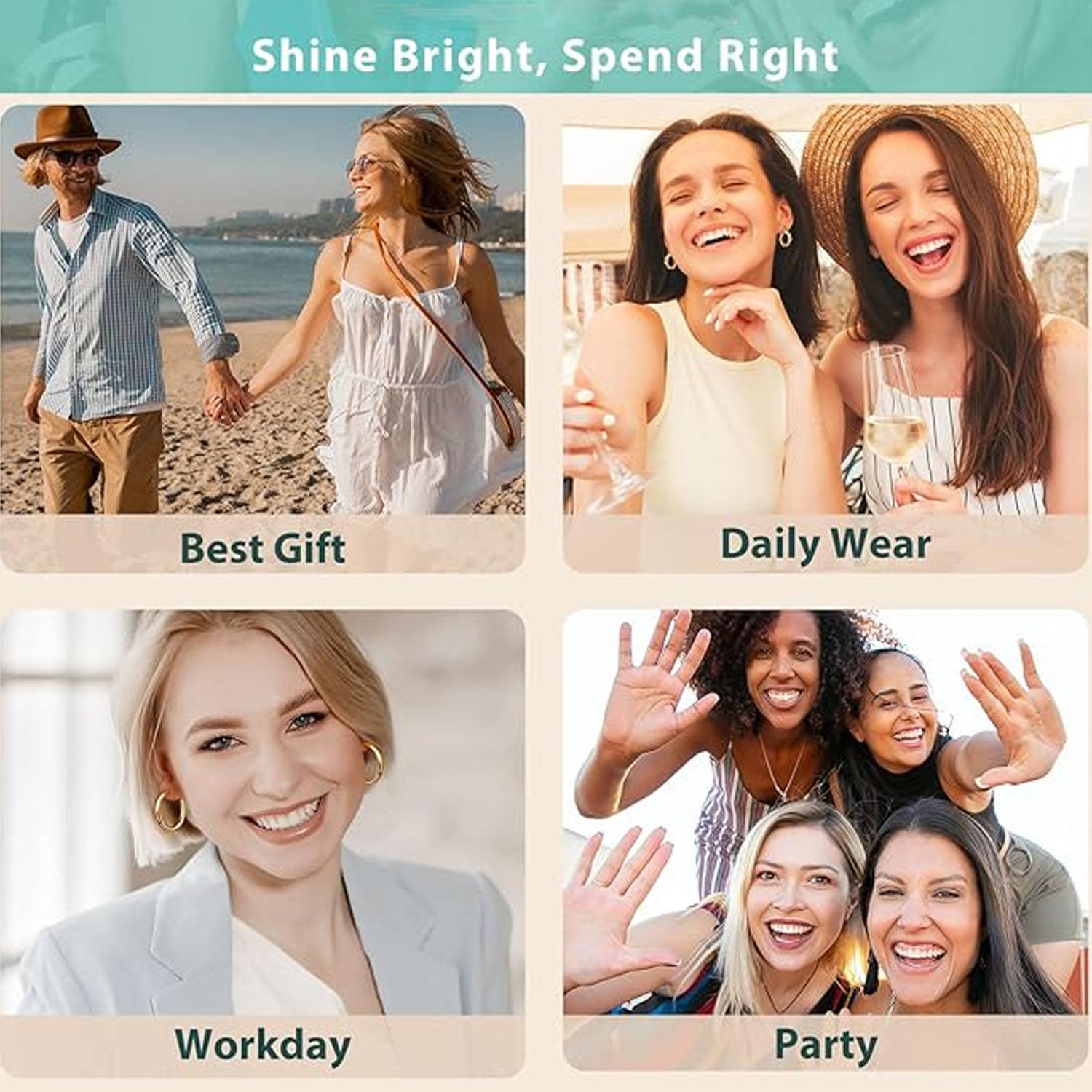 Vintage Chic Brass Hoop Earrings - Image 4