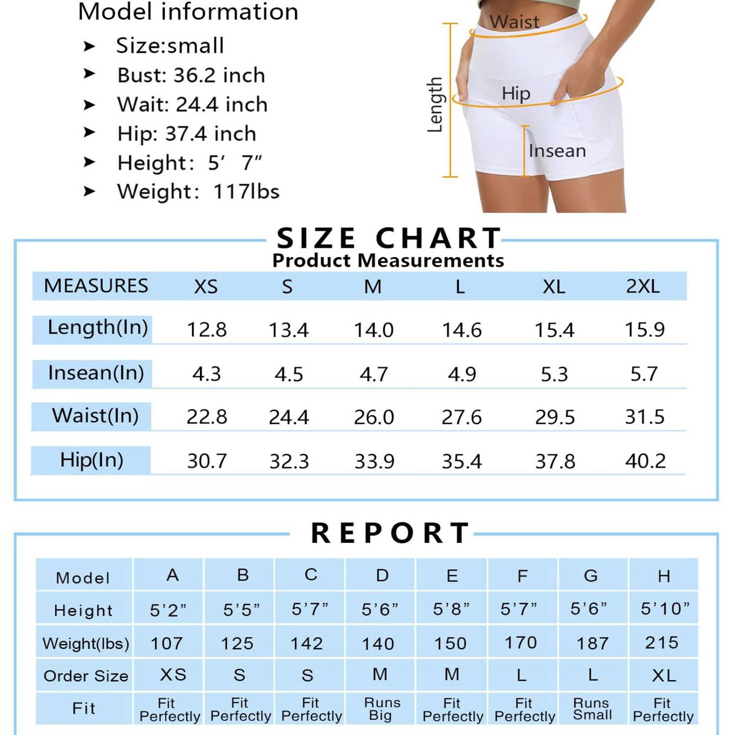 High Waist Breathable Polyester Workout Shorts w/ Pockets - Image 9
