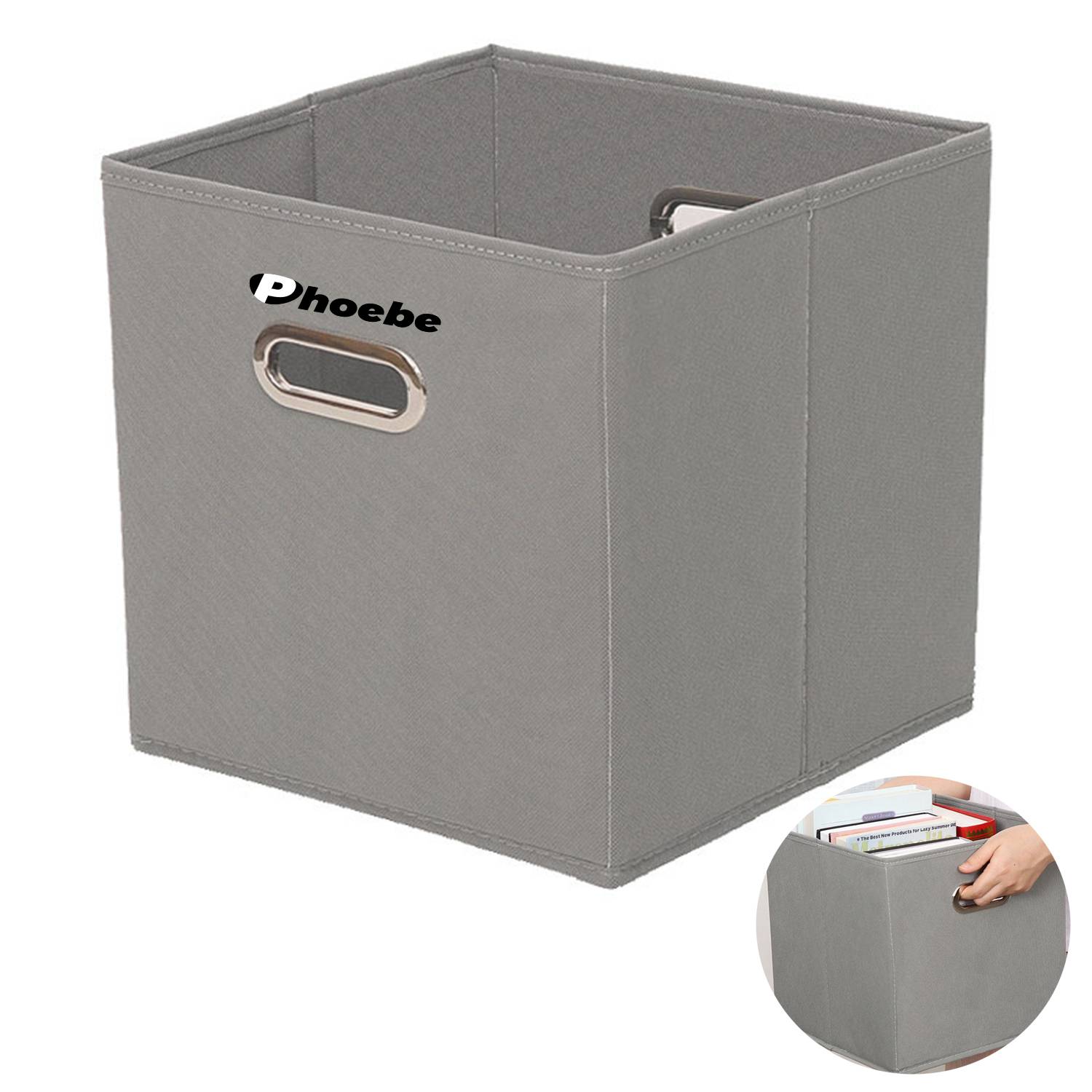Cube Storage Boxes With Double Metal Handle