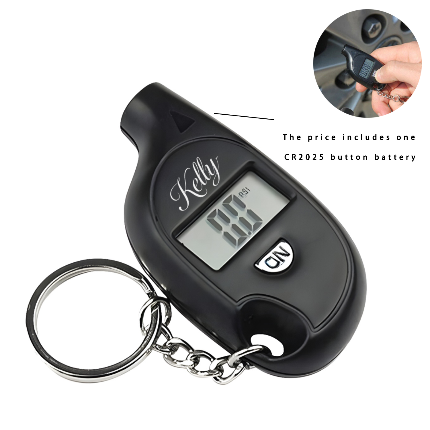 Mini Digital Tire Pressure Gauge Keychain