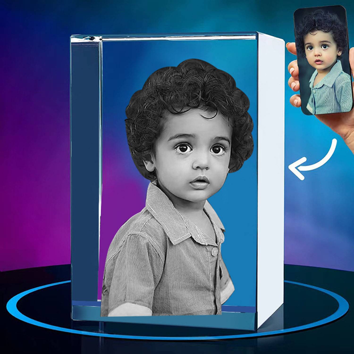 Custom Engraved 3D Crystal Photo Frame - Image 5