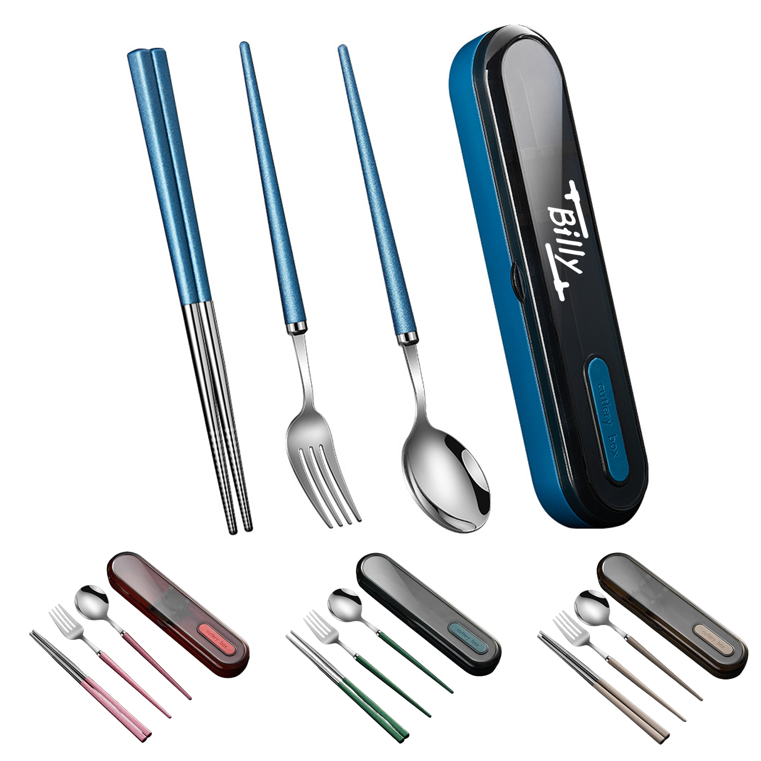 Chopsticks Fork Spoon Dinnerware Set with Box