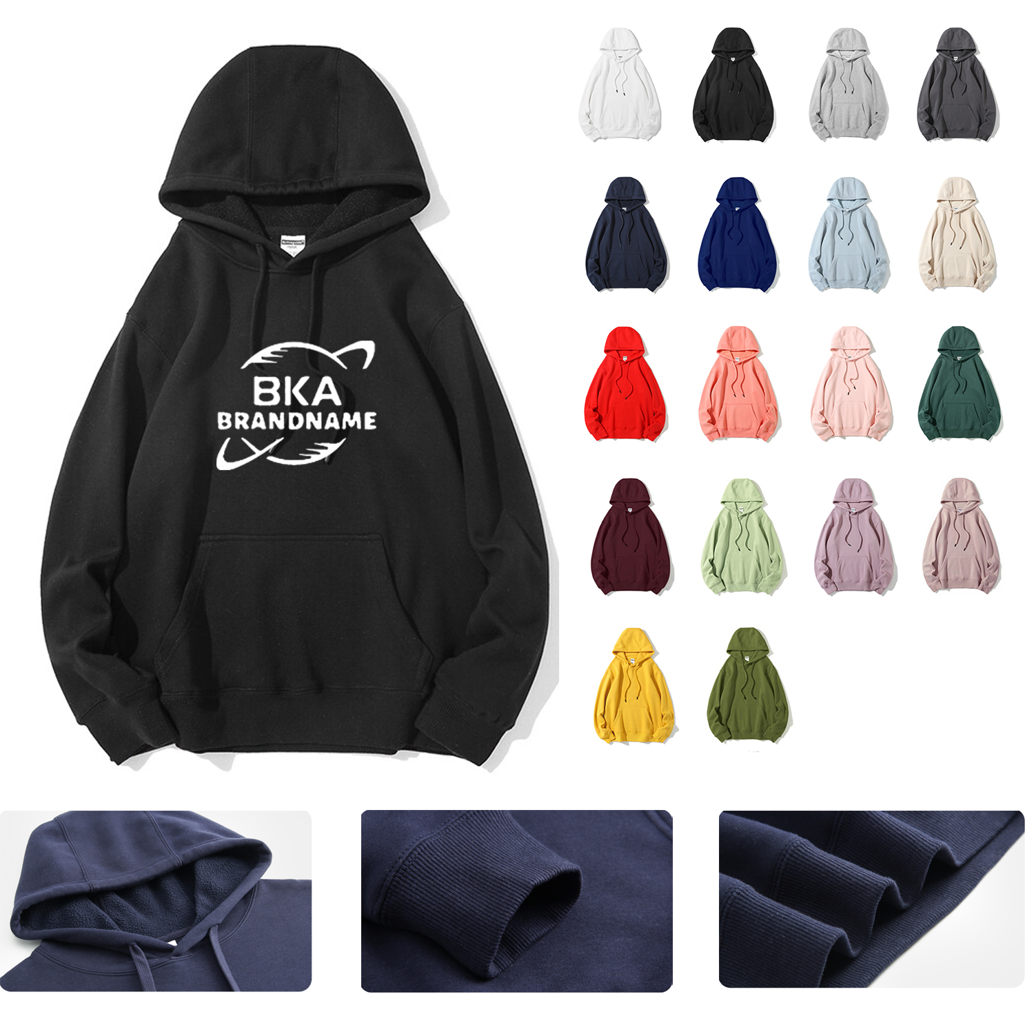 Adult Cotton/Polyester Fleece Hoodie