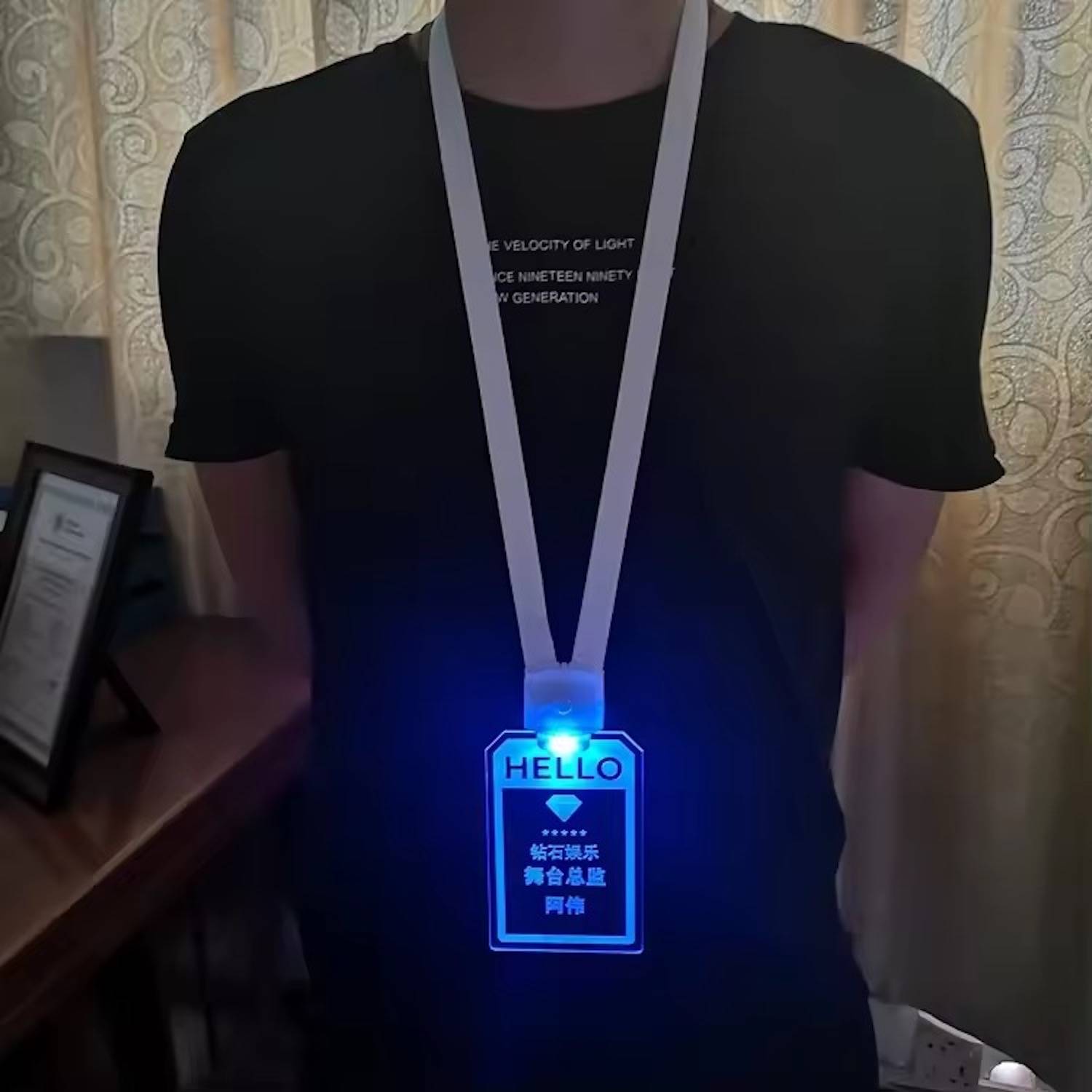 Custom Logo Light-Up Acrylic Glow Pendant Necklace Lanyard - Image 5