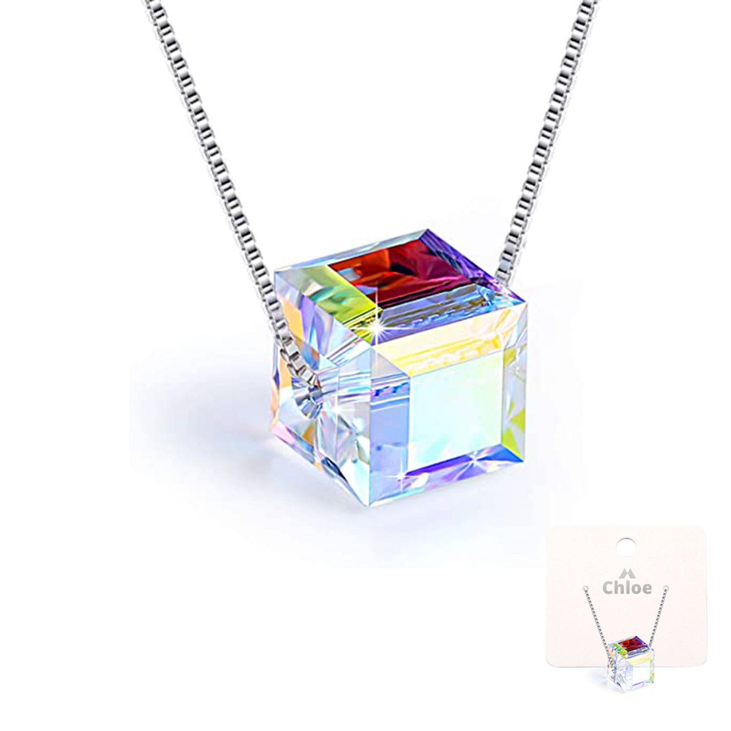 Sugar cube crystal necklace