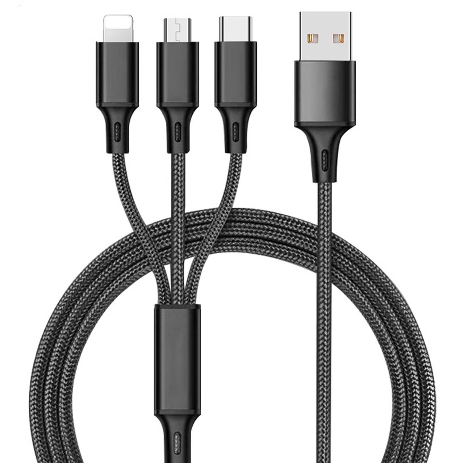 3 in 1 Nylon Braided Universal Charging Cable - Image 3