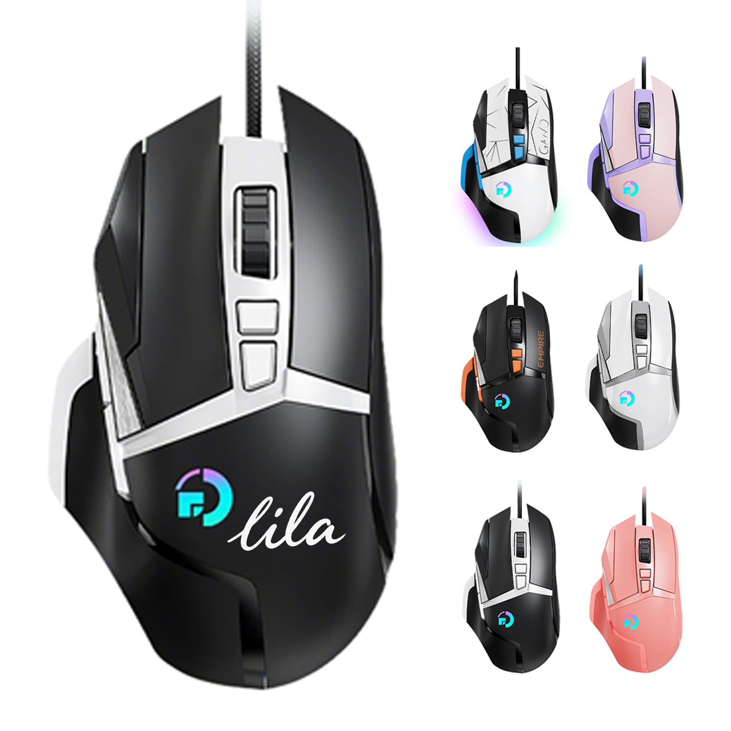 Ergonomic Wired Gaming Mouse w/ RGB Lighting