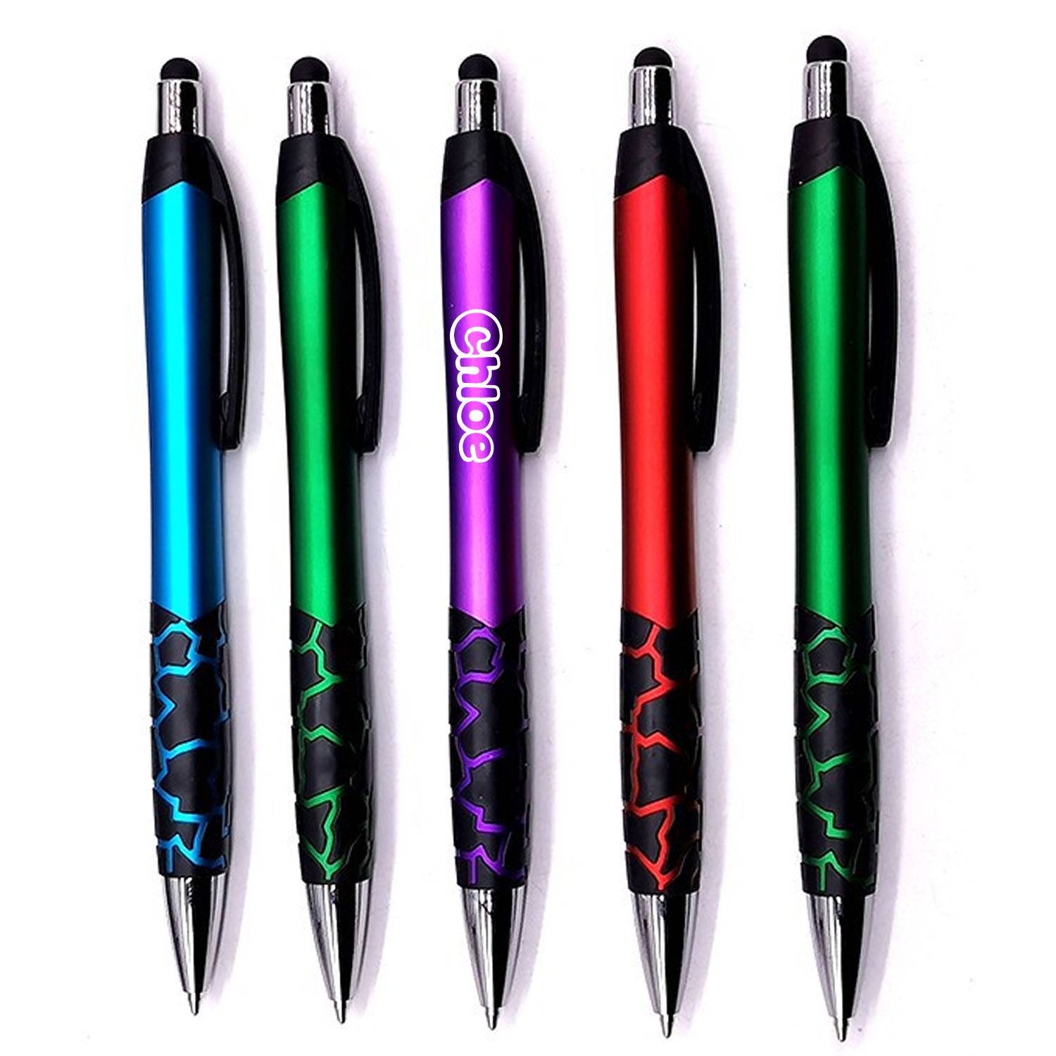 Plastic Retractable Ballpoint Pen w/ Stylus