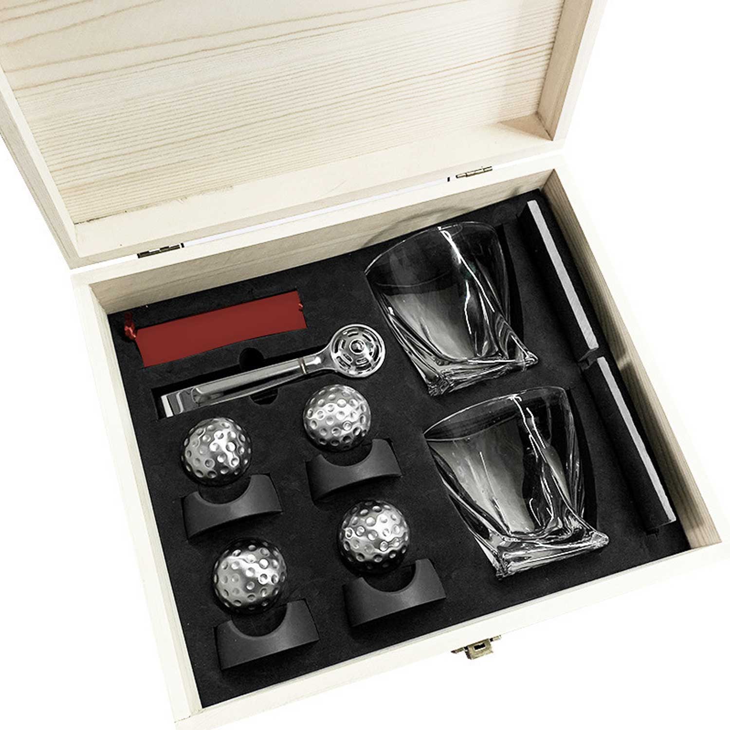 1.65in Steel Ice Balls - Golf Design Whiskey Chillers - Image 4