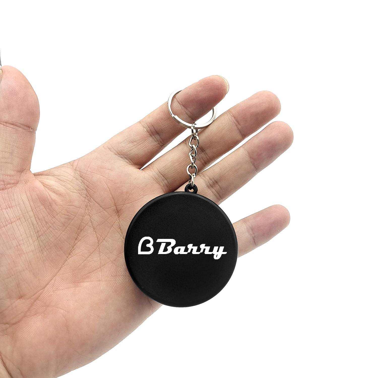 PU Hockey Puck Stress Reliever Keychain