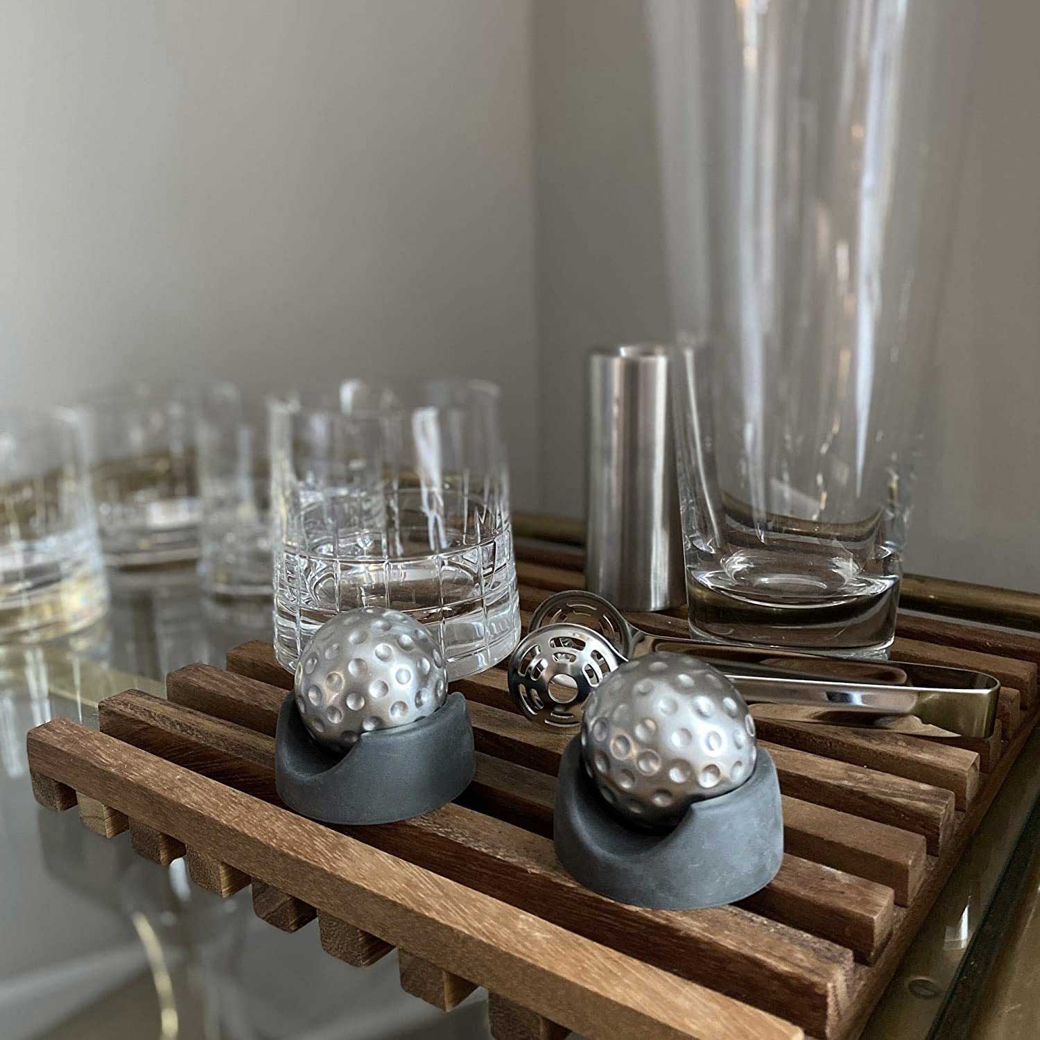 1.65in Steel Ice Balls - Golf Design Whiskey Chillers - Image 9