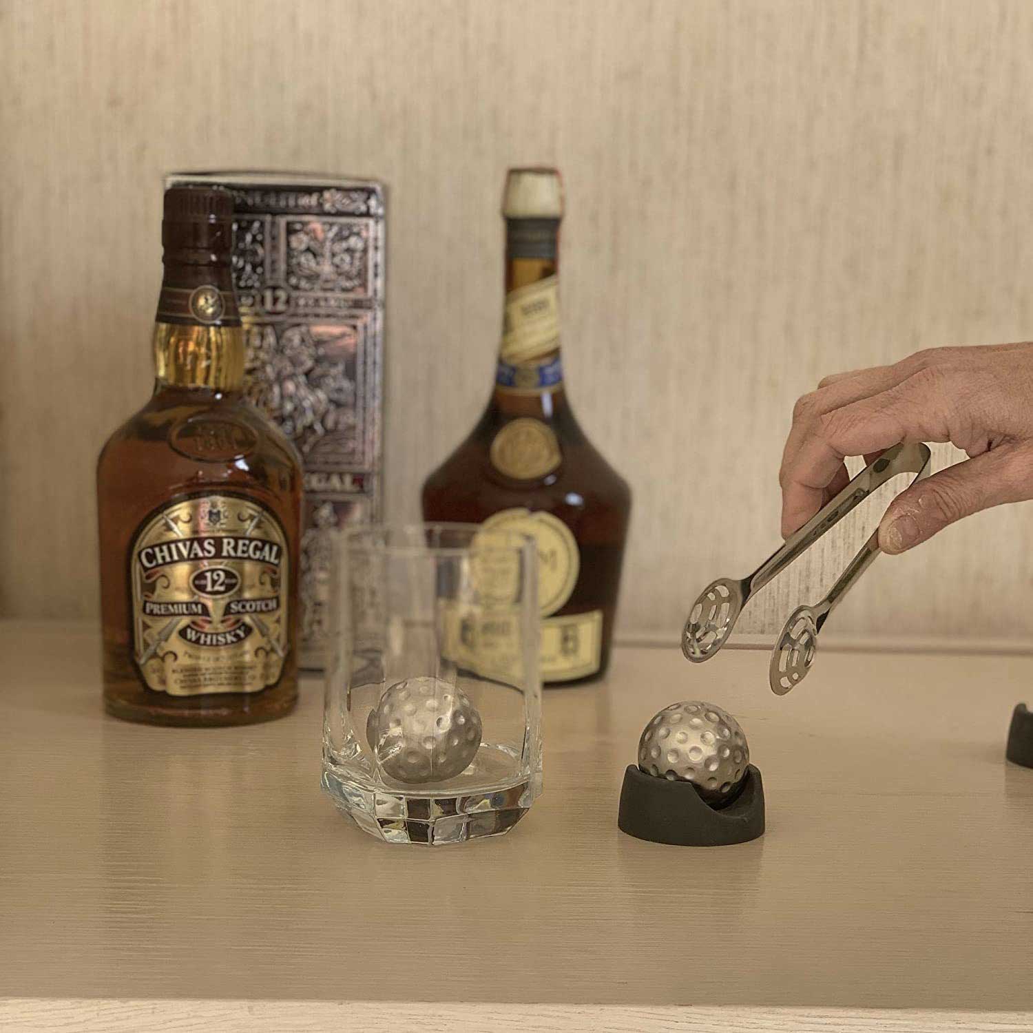 1.65in Steel Ice Balls - Golf Design Whiskey Chillers - Image 8