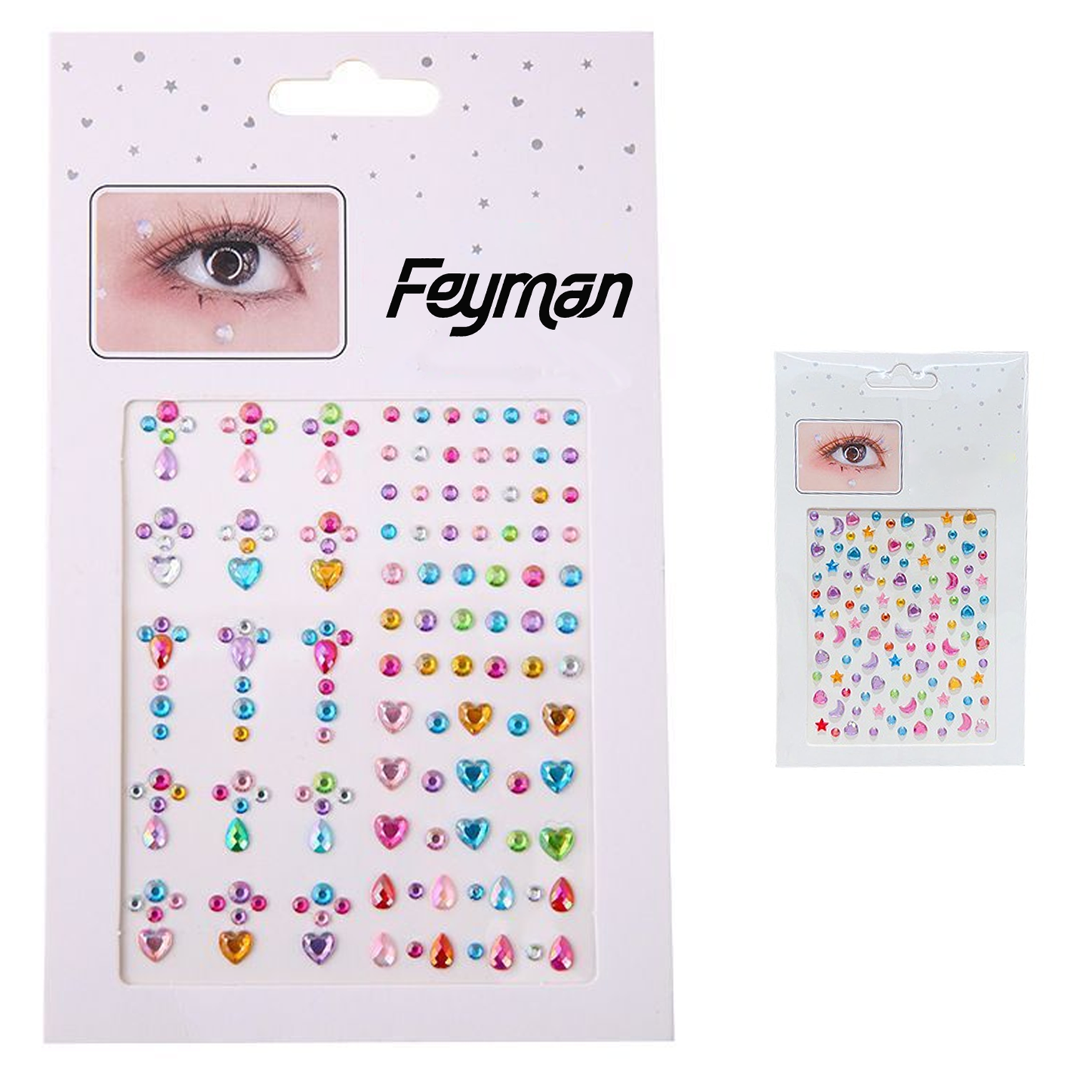 Holographic Self Adhesive Face Jewels Stickers